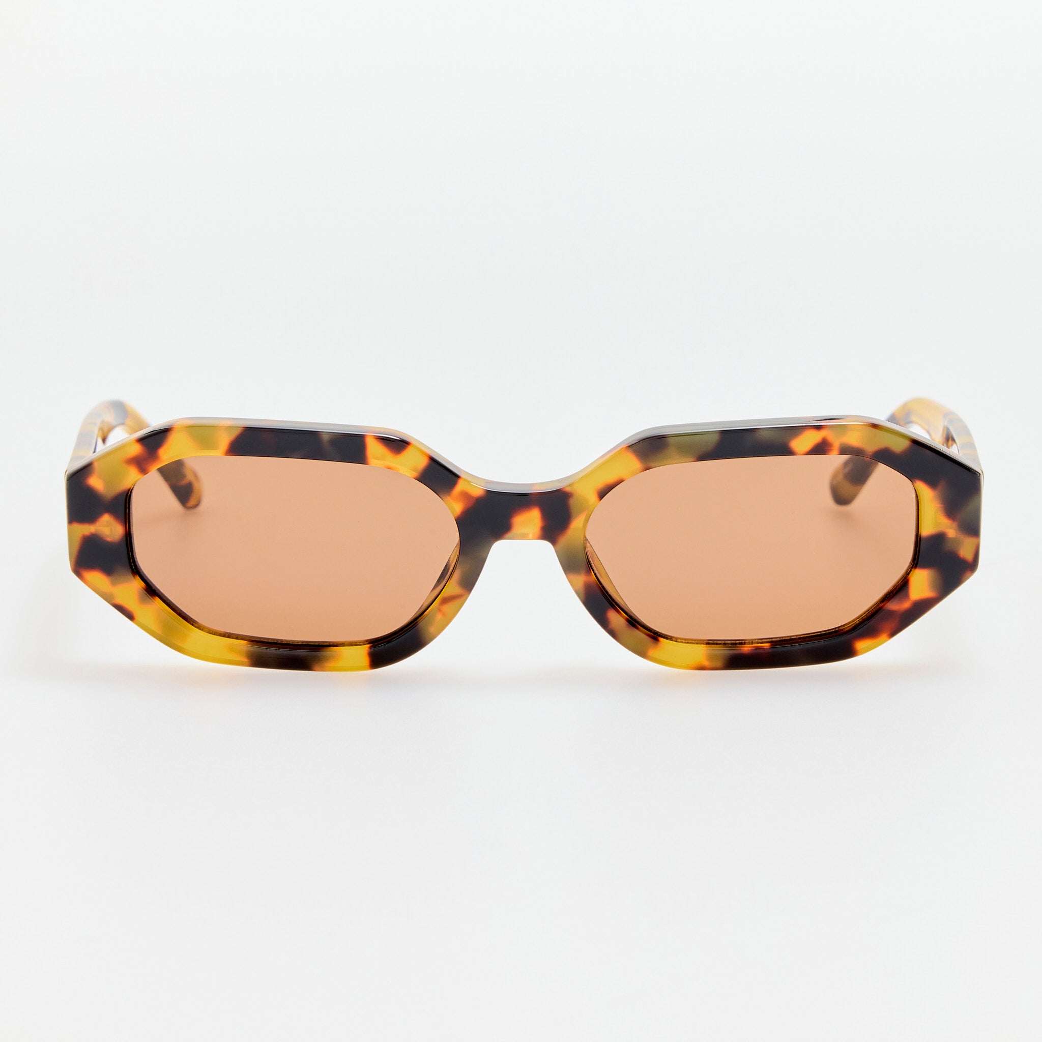 Irene Angular Sunglasses in Tortoiseshell and Brown