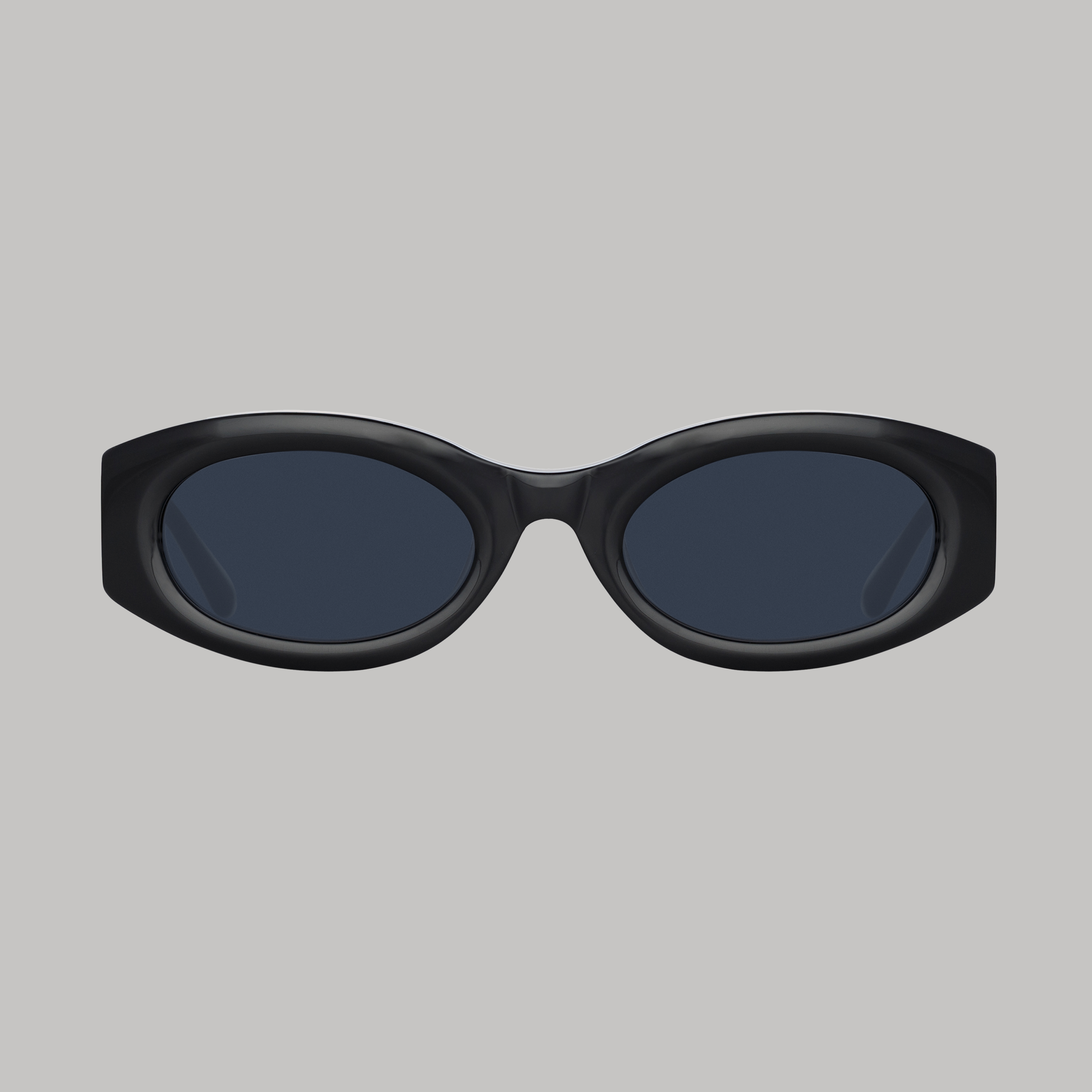 Berta Oval Sunglasses in Black