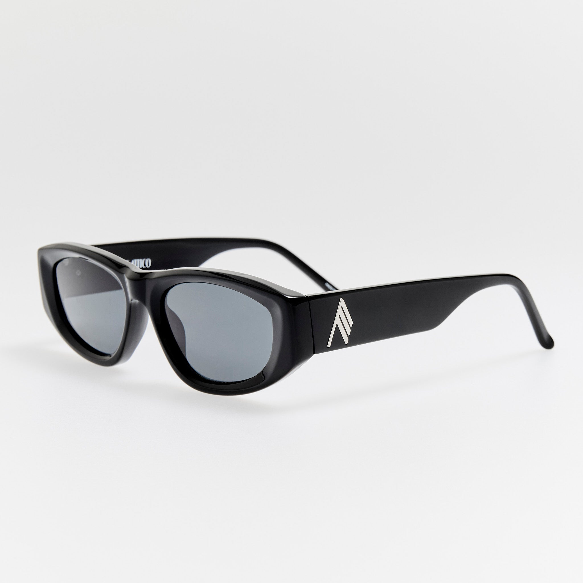 Maya D-Frame Sunglasses in Black and Grey