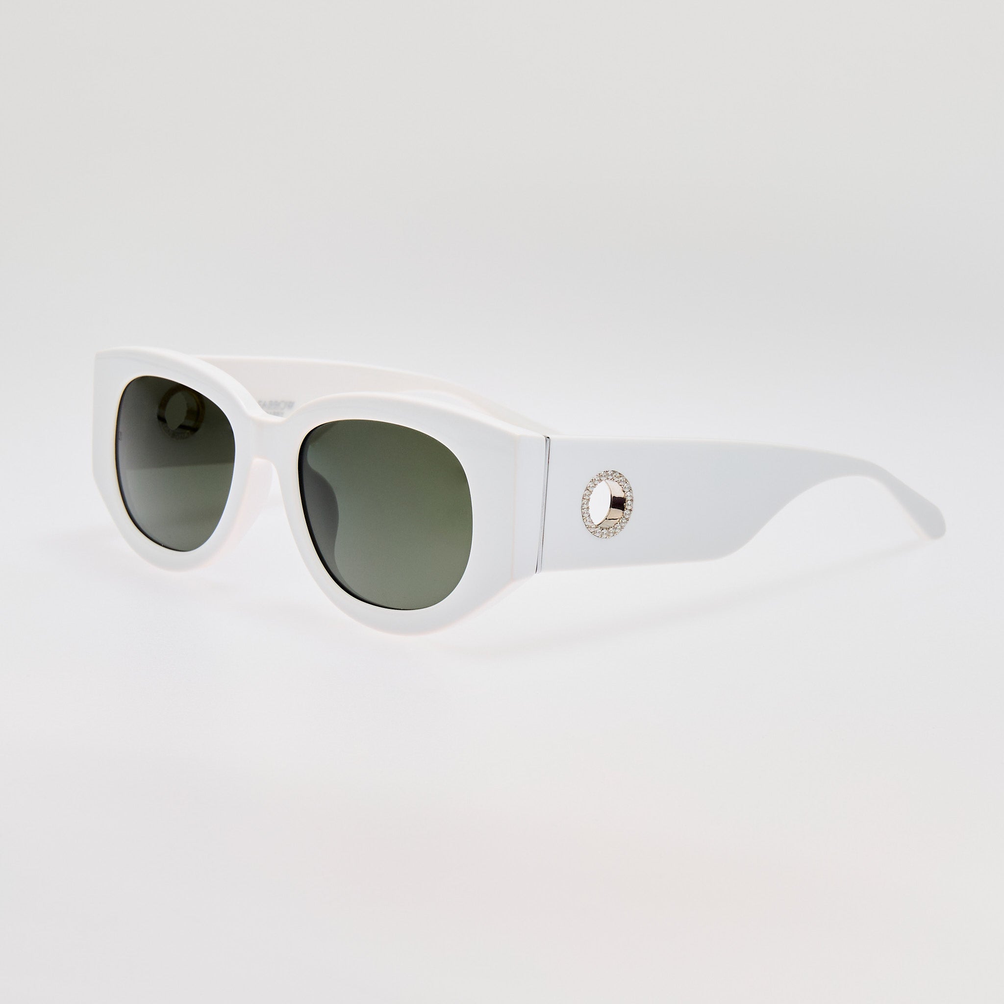 Debbie Sunglasses in White with Diamond