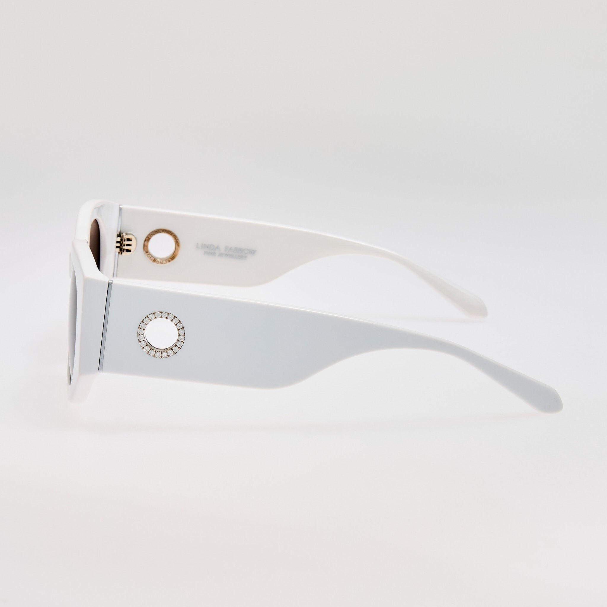 Debbie Sunglasses in White with Diamond