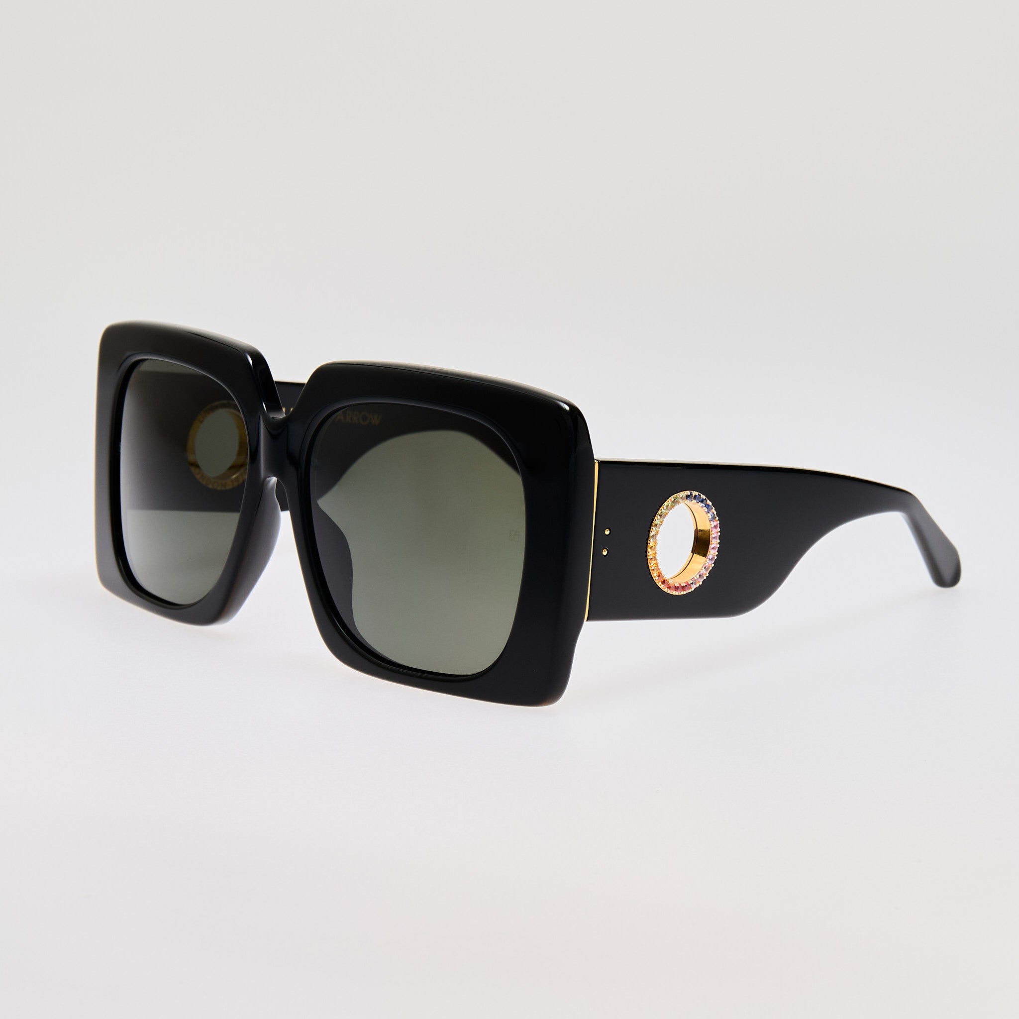 Sierra Sunglasses in Black with Rainbow Sapphires