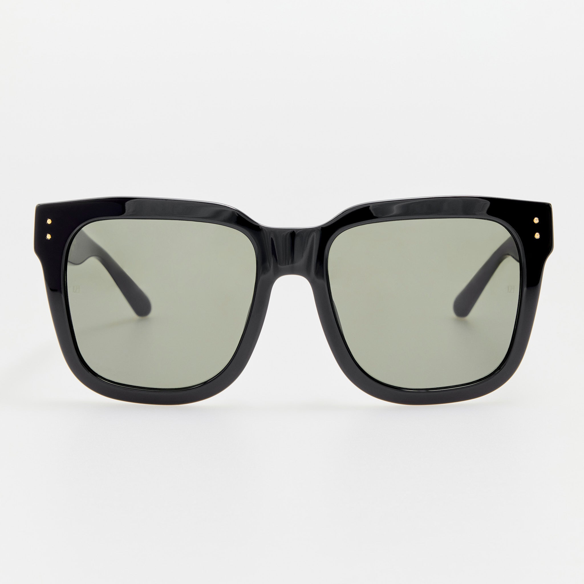 Freya Square Sunglasses in Black with Diamonds and 22K Gold