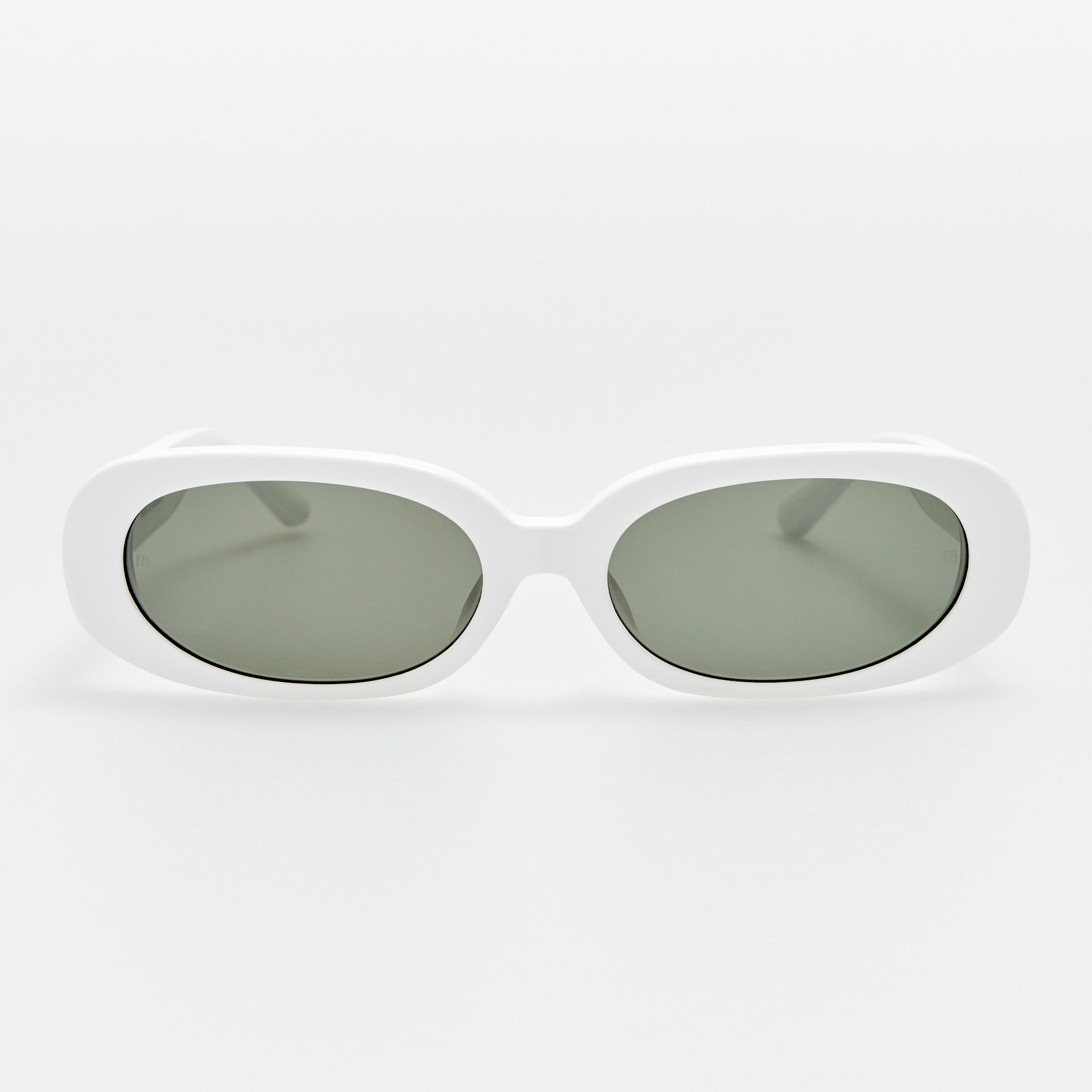 Cara Sunglasses in White with Diamonds and 22k Gold