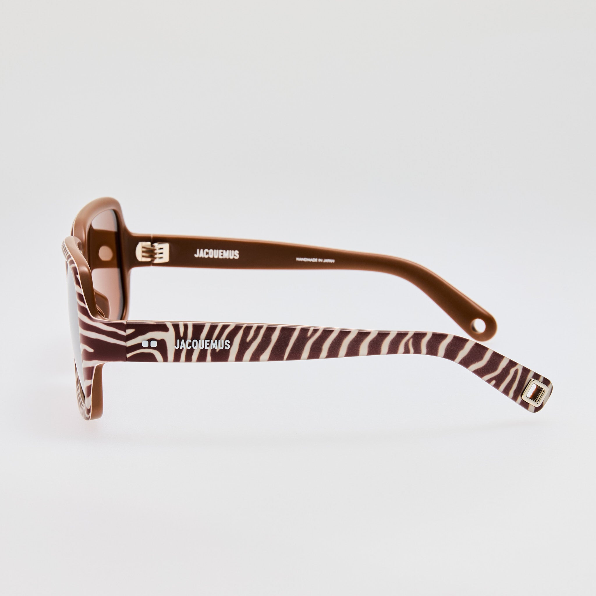 Cabana Oversize Sunglasses in Matt Brown and White Zebra