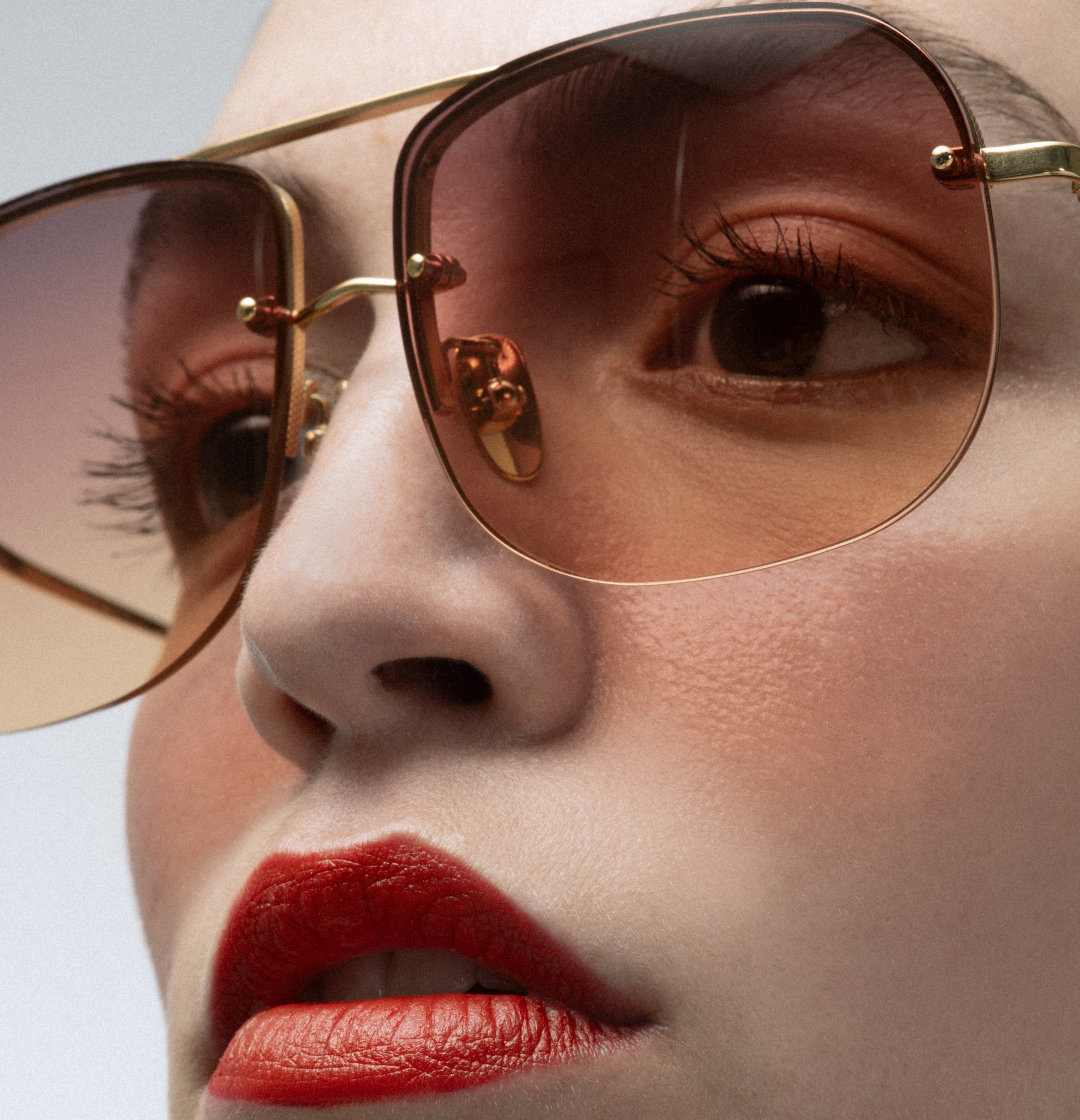Seren Aviator Sunglasses in Sunset Orange