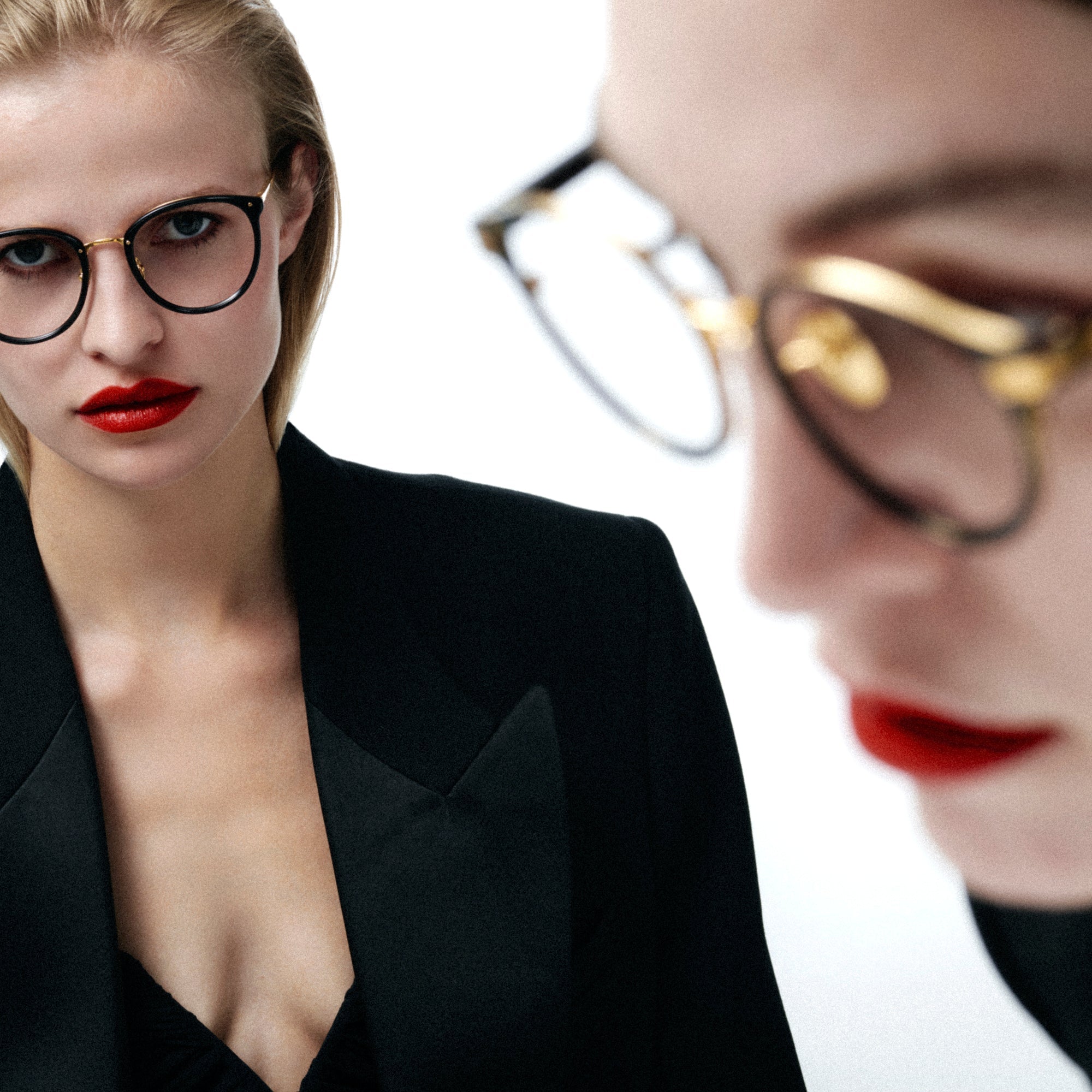 Anthony Oval Optical Frame in Matt Nickel and 22K Yellow Gold