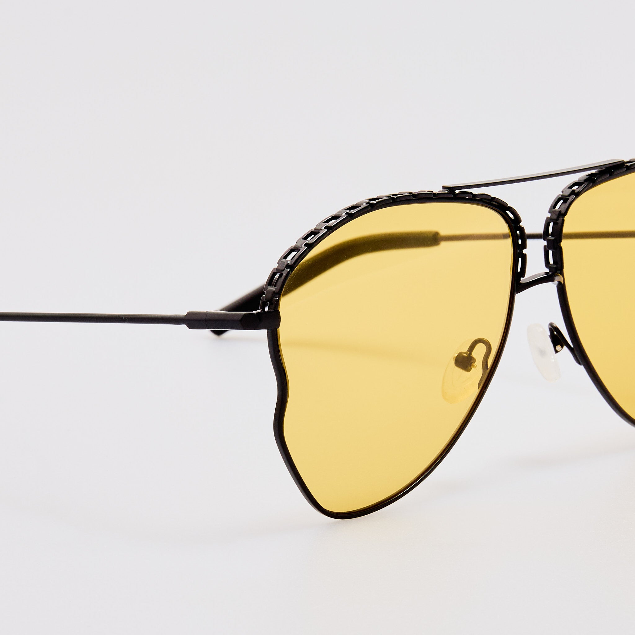 Kika Aviator Sunglasses in Yellow and Matt Black