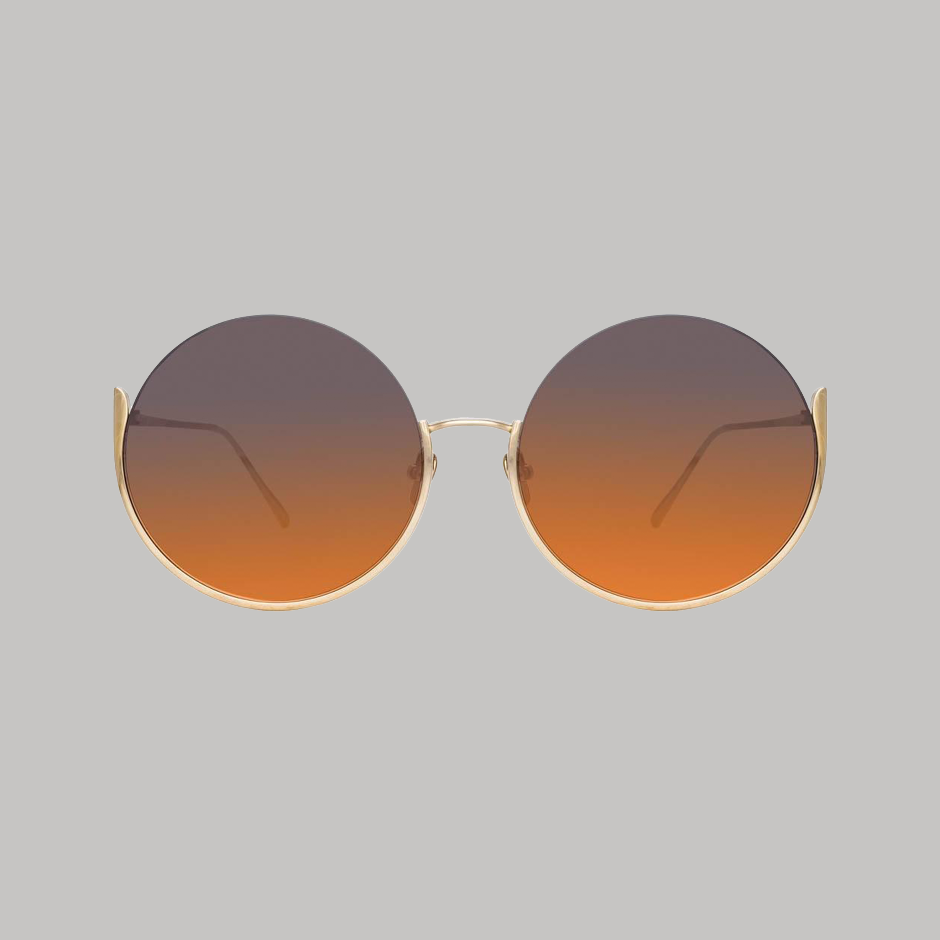 Olivia Round Sunglasses in 22K Yellow Gold