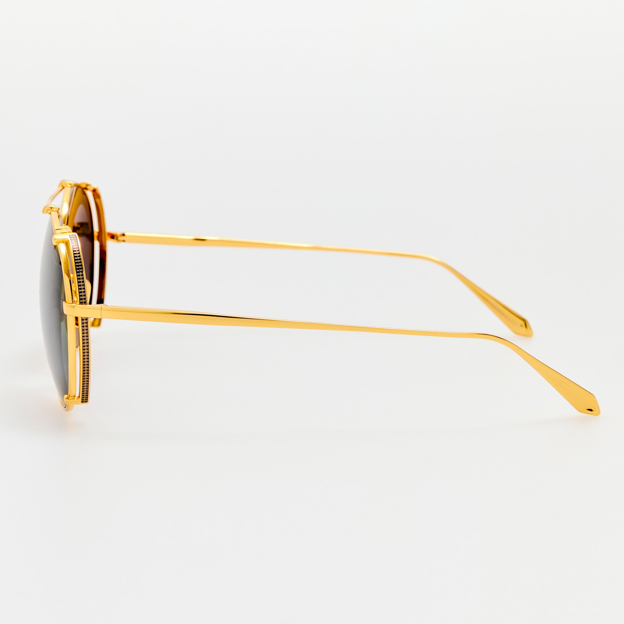Newman Sunglasses in 22K Gold and Grey