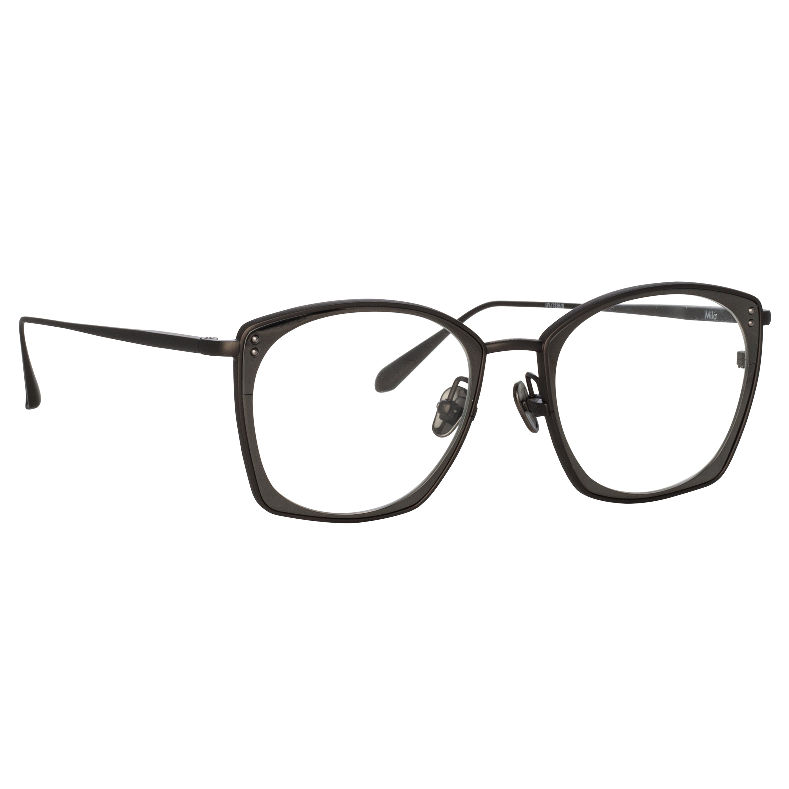 Milo Square Optical Frame in Black Matt Nickel