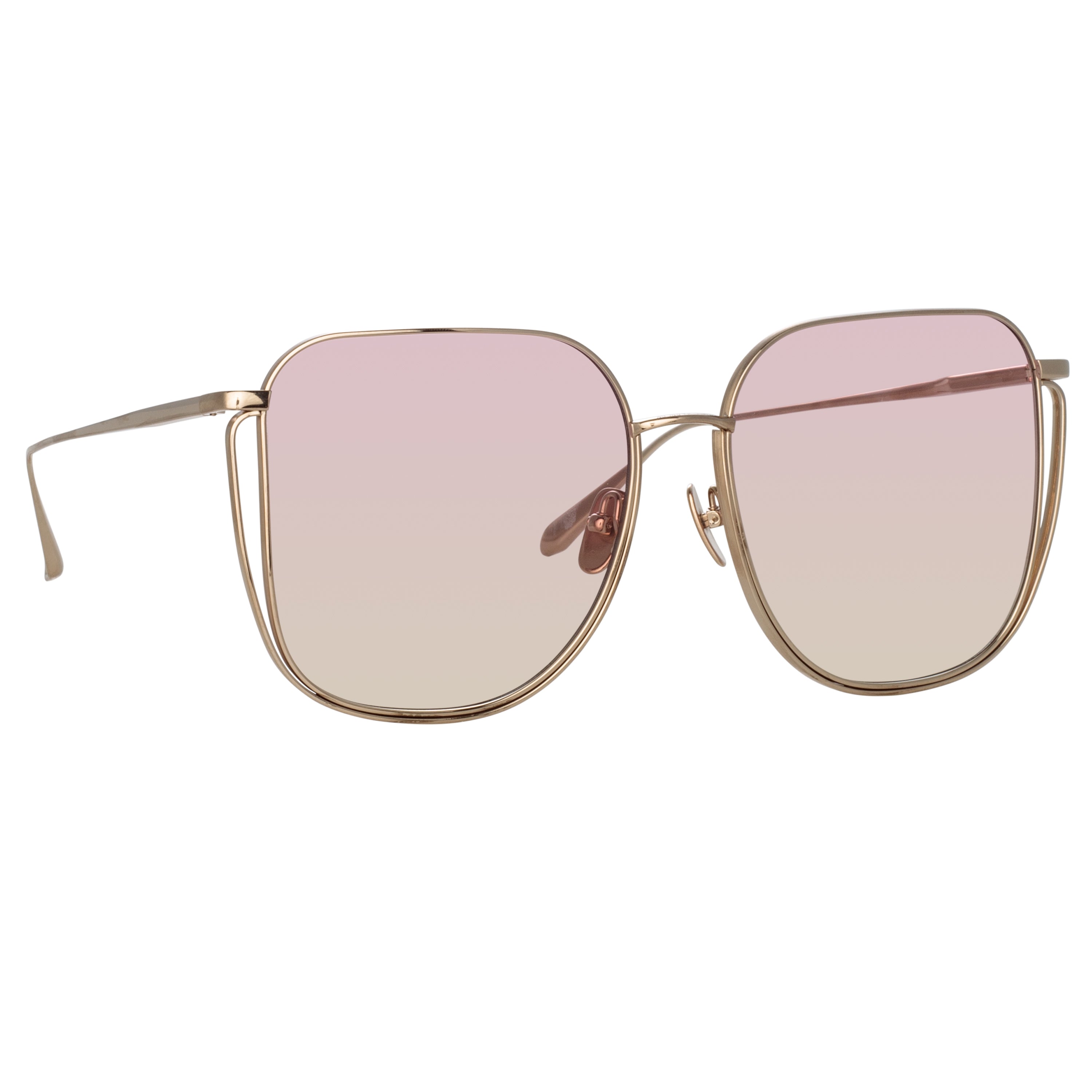 Camry Sunglasses in 22K Light Gold and Lilac