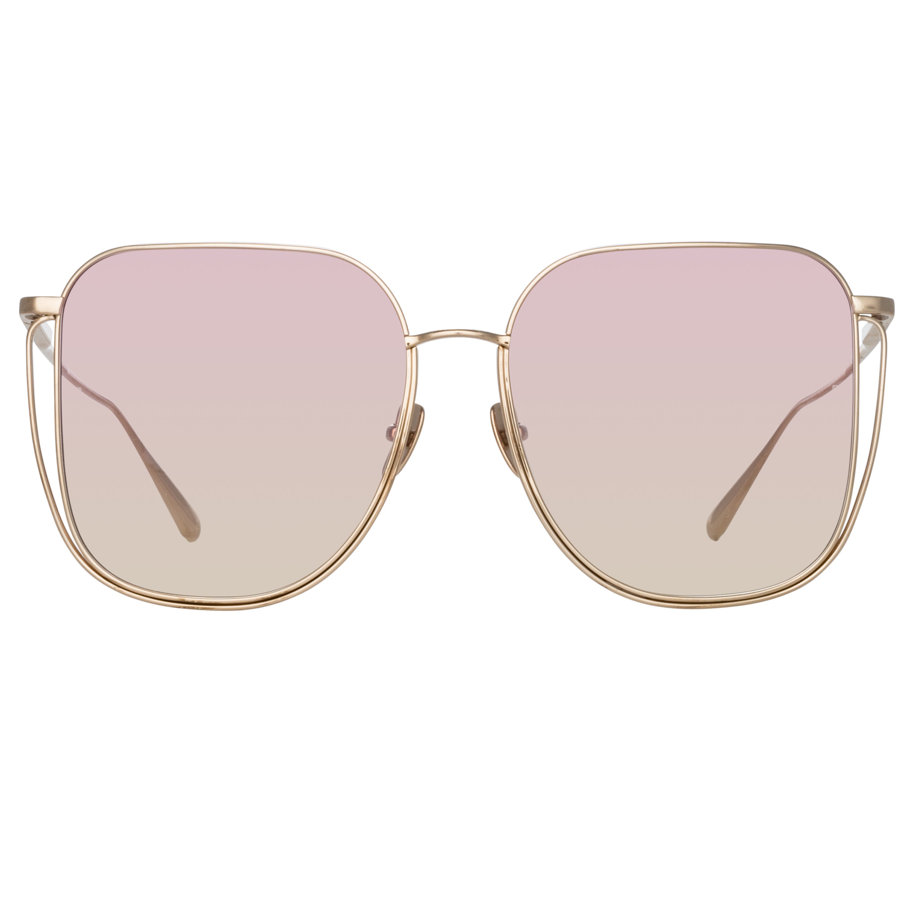 Camry Sunglasses in 22K Light Gold and Lilac