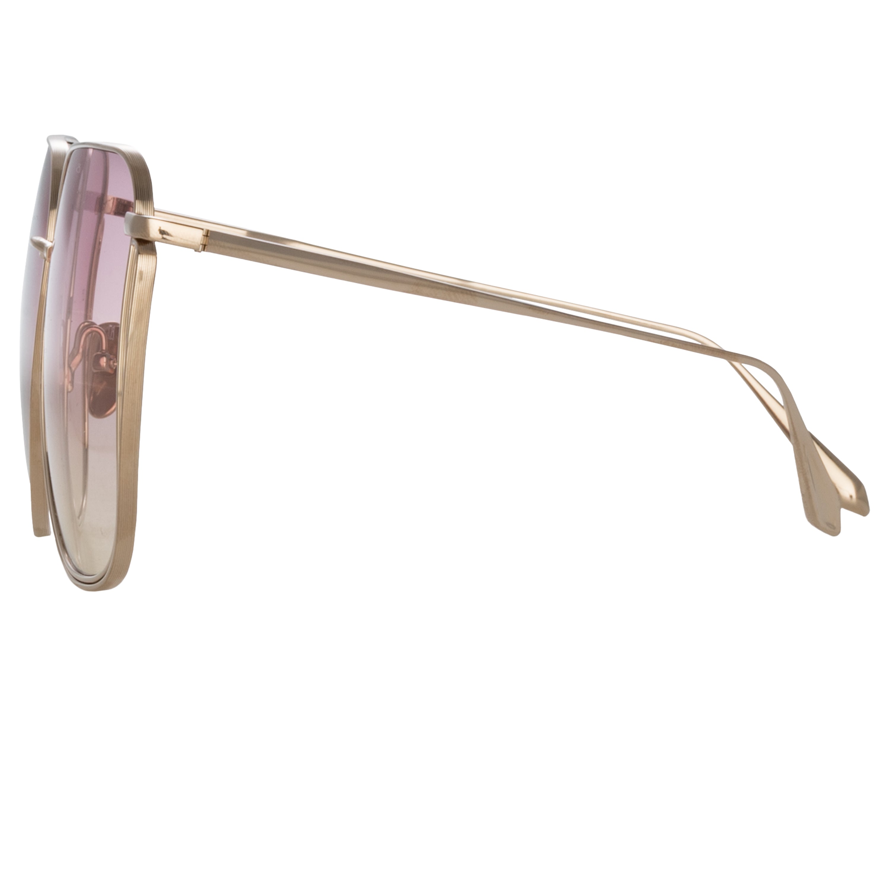Camry Sunglasses in 22K Light Gold and Lilac