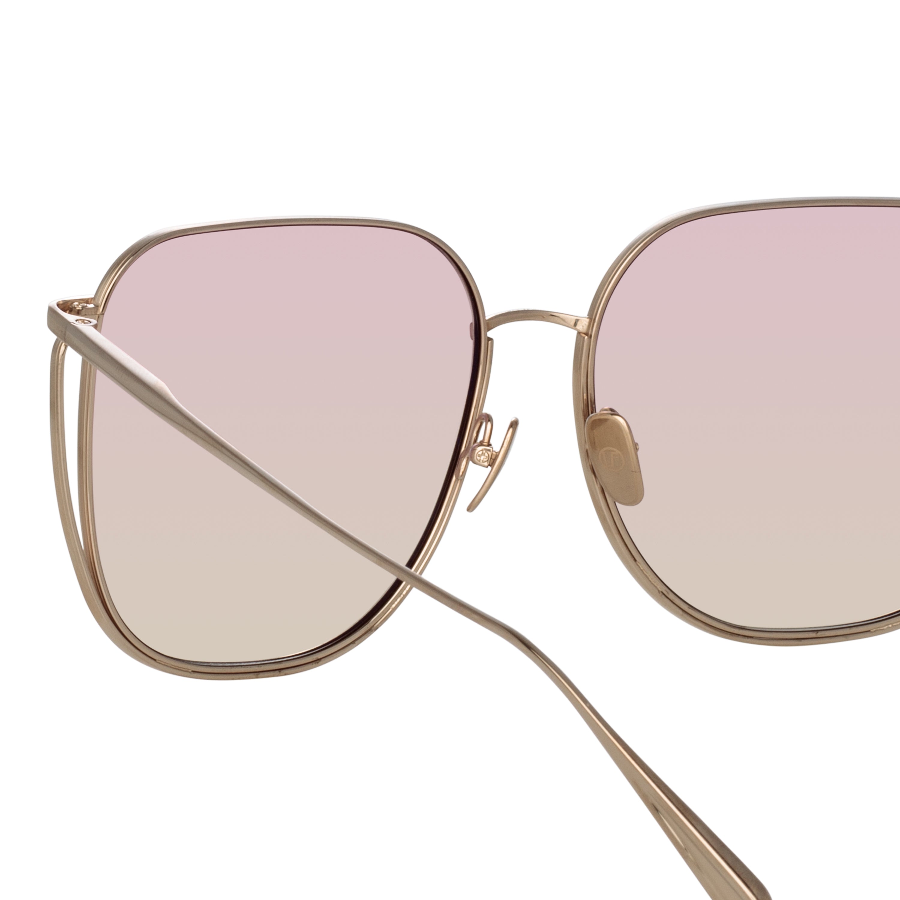 Camry Sunglasses in 22K Light Gold and Lilac