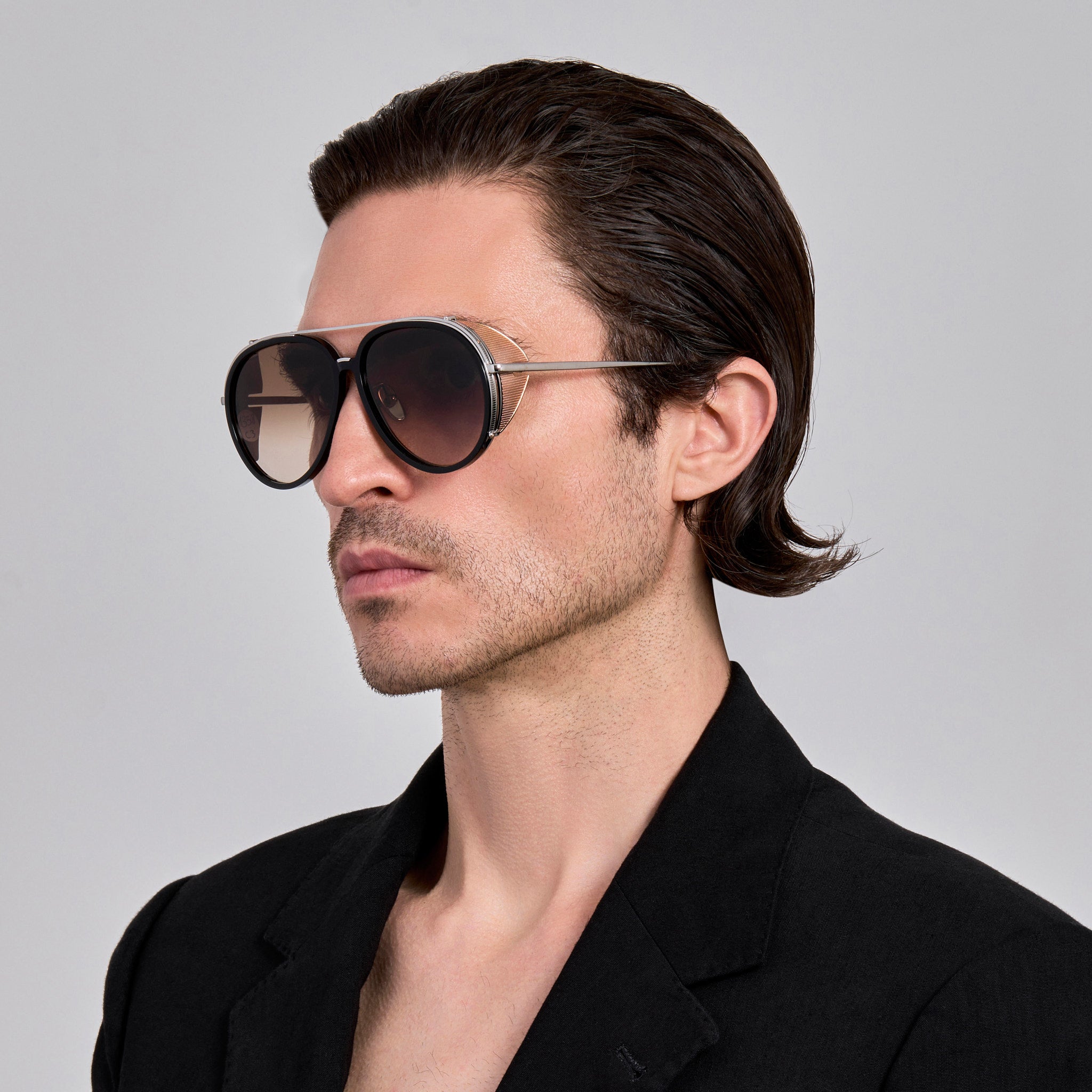 Maverick Sunglasses in 22K White Gold
