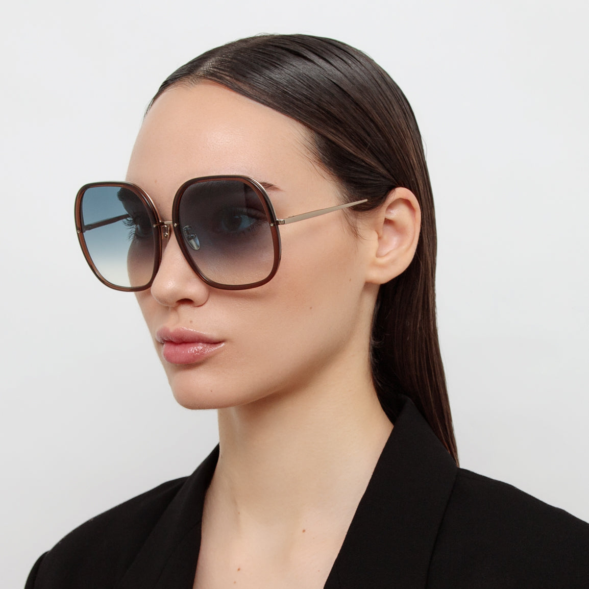 Celia Sunglasses in Brown & Aqua
