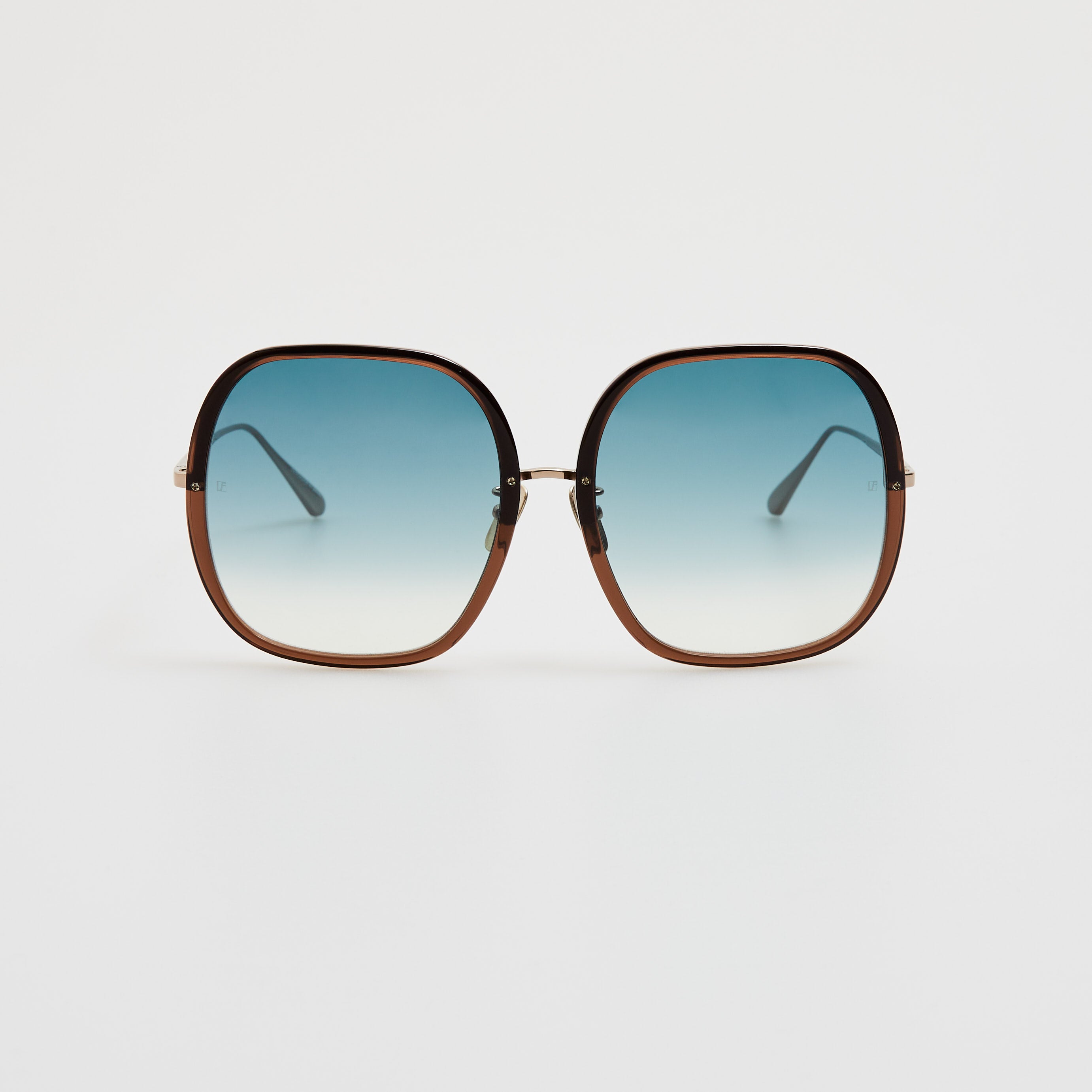 Celia Sunglasses in Brown & Aqua