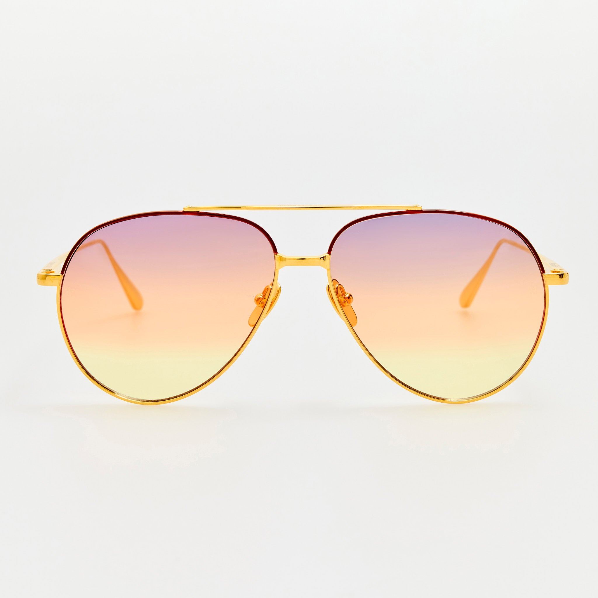 Marcelo Sunglasses in 22K Gold and Sunset Gradient