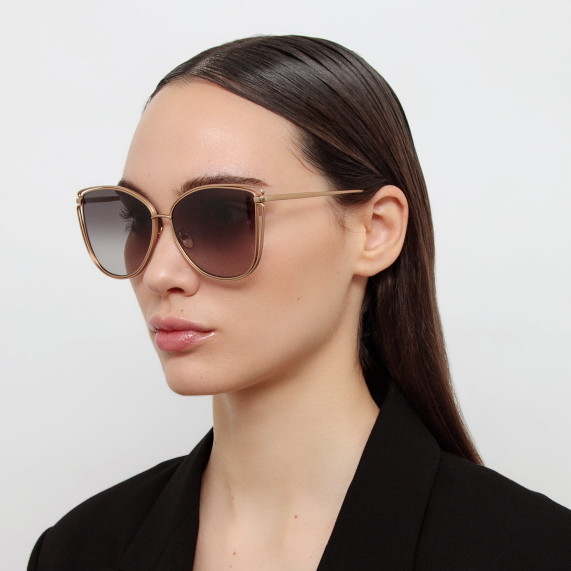 Dinah Sunglasses in Matt 18K Rose Gold
