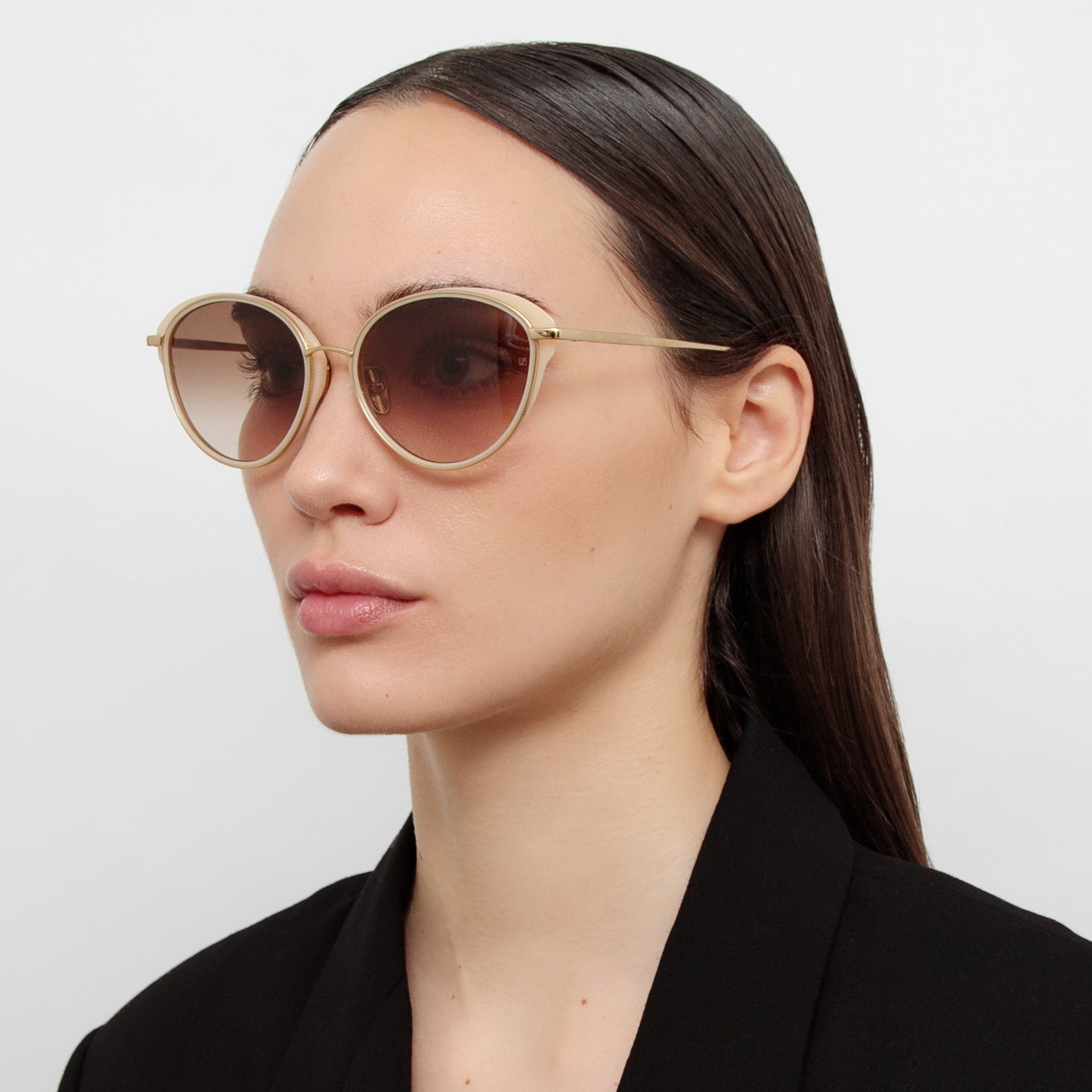 Song Sunglasses in 22K Light Gold and Peach