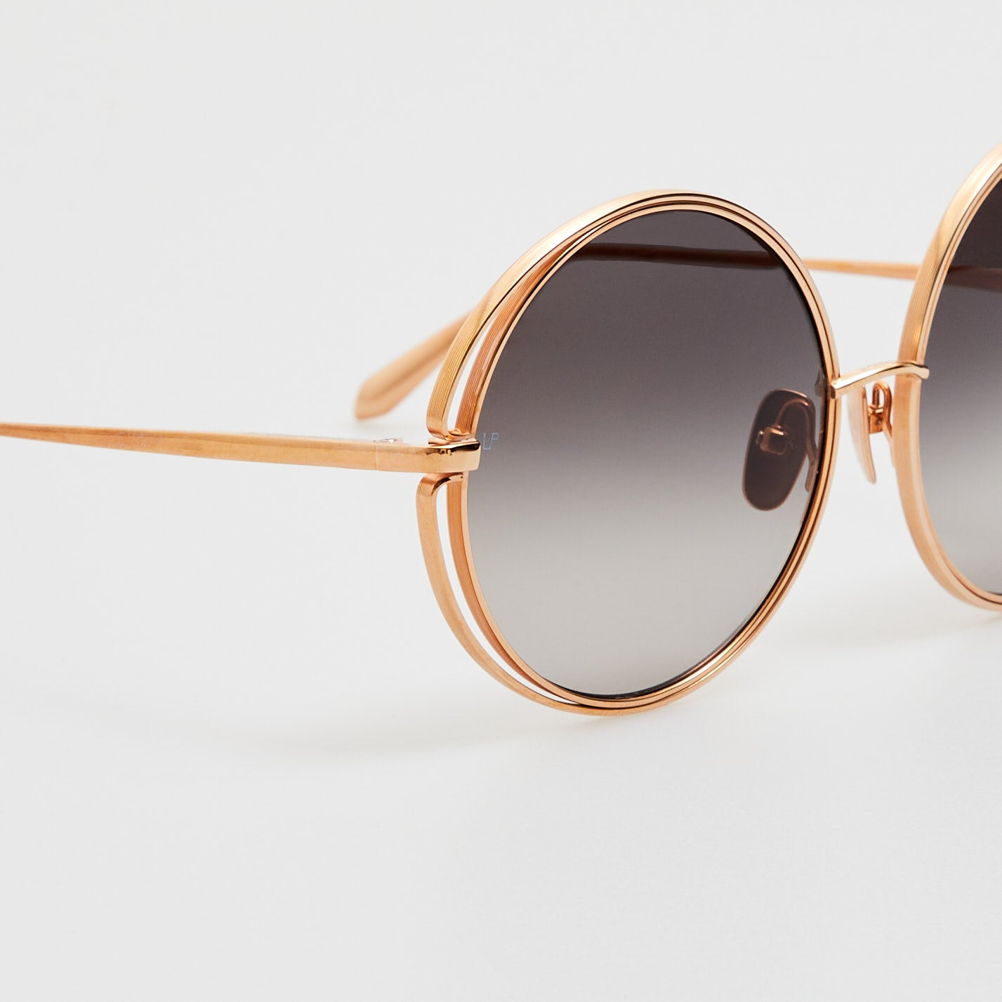 Selene Round Sunglasses in 18K Rose Gold