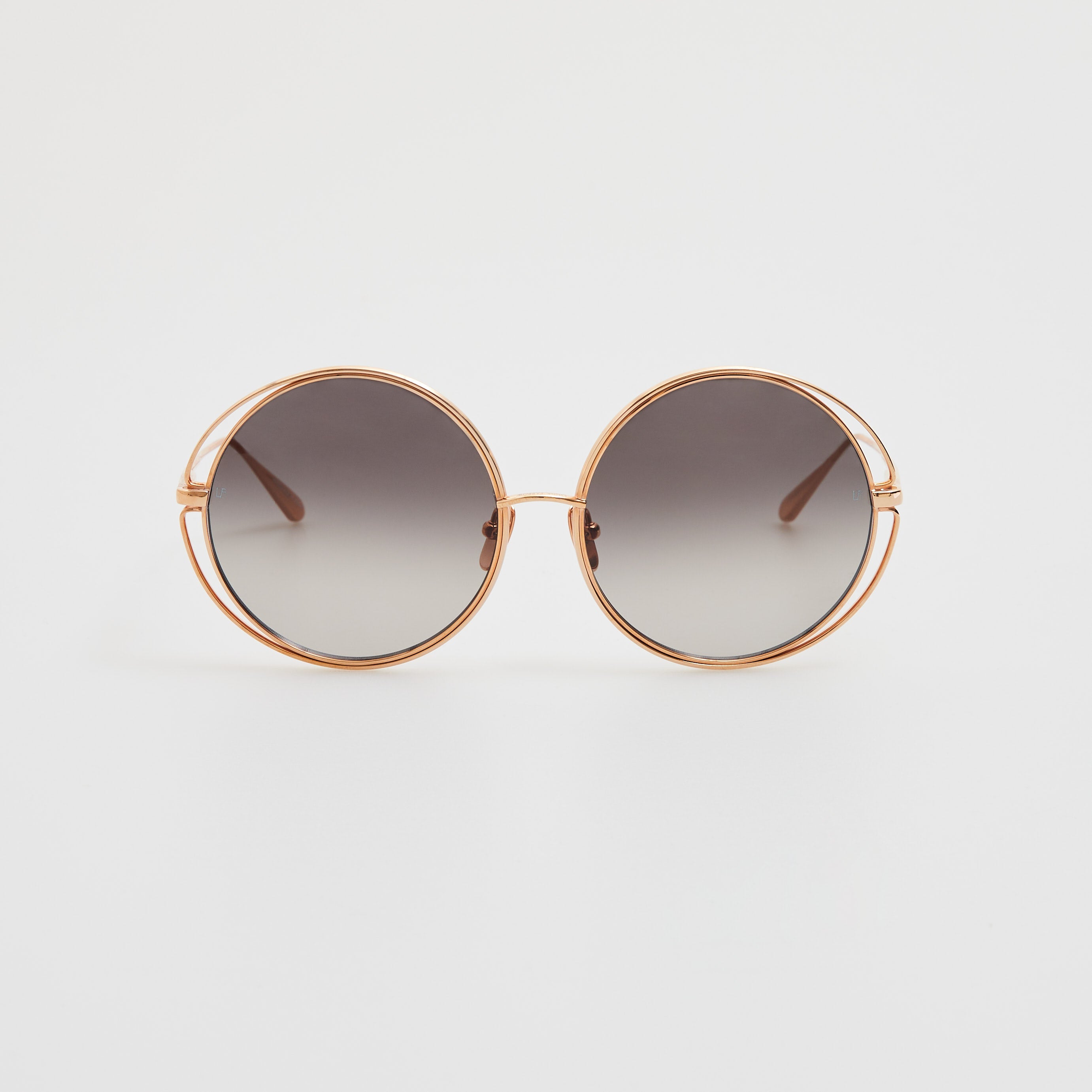 Selene Round Sunglasses in 18K Rose Gold