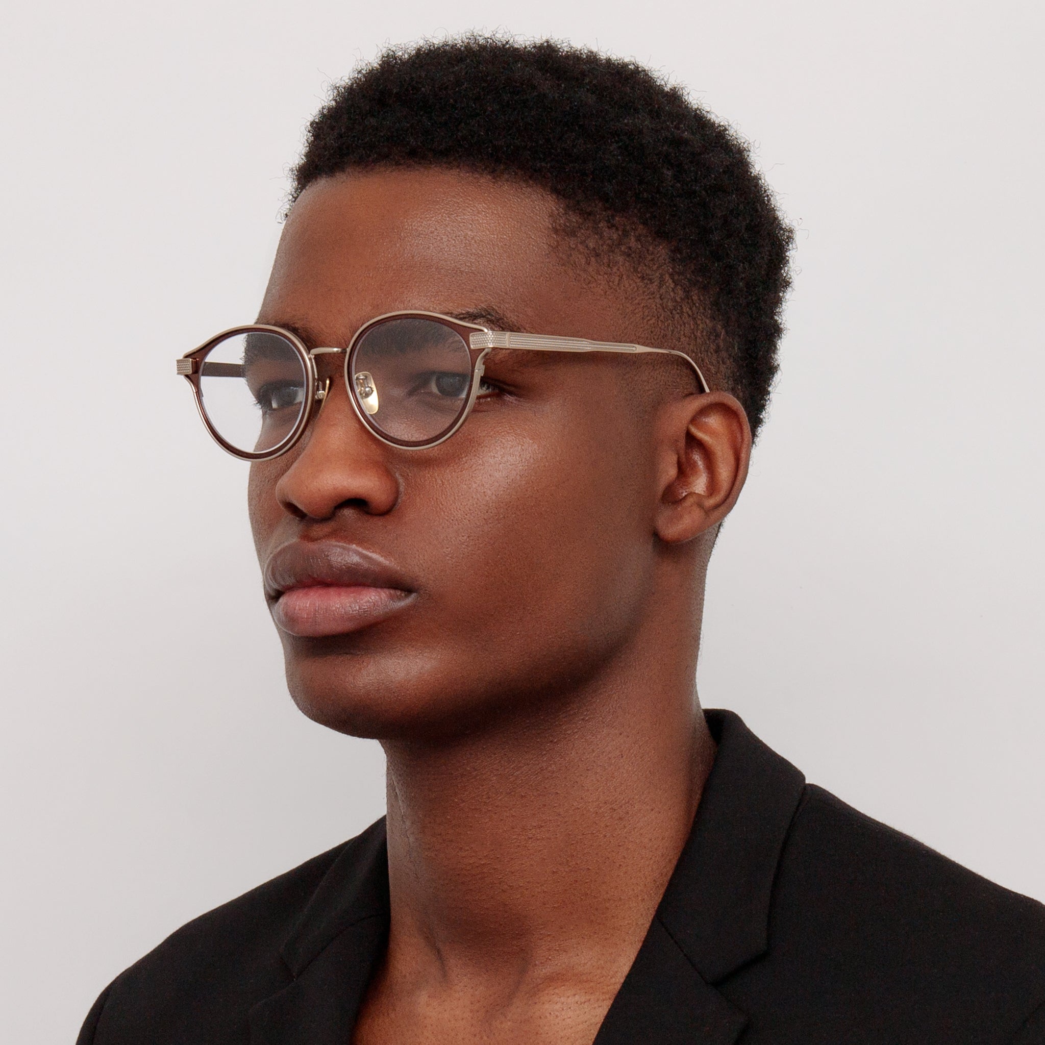 Anthony Oval Optical Frame in Metallic Brown