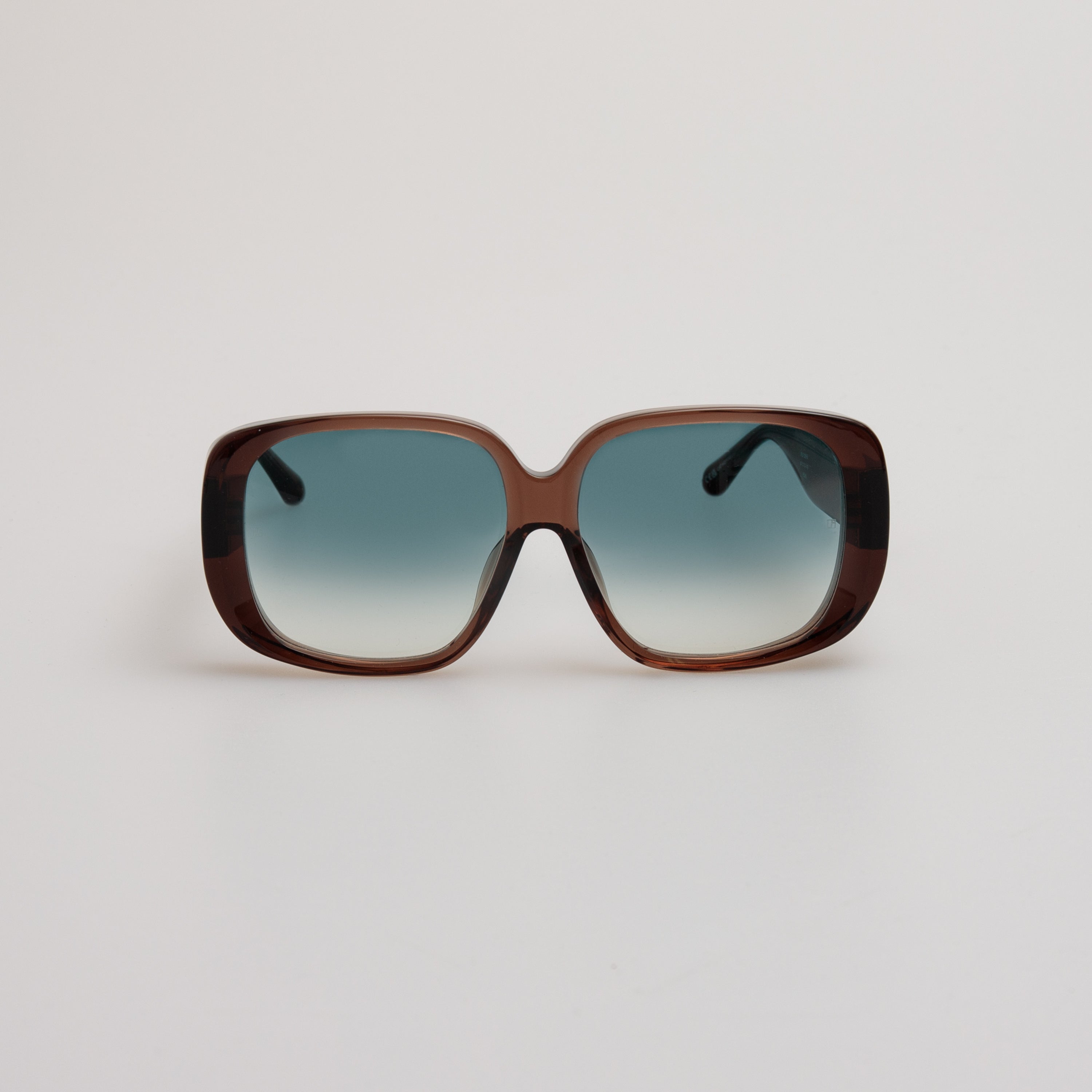 Astrid Oversized Sunglasses in Brown and Aqua