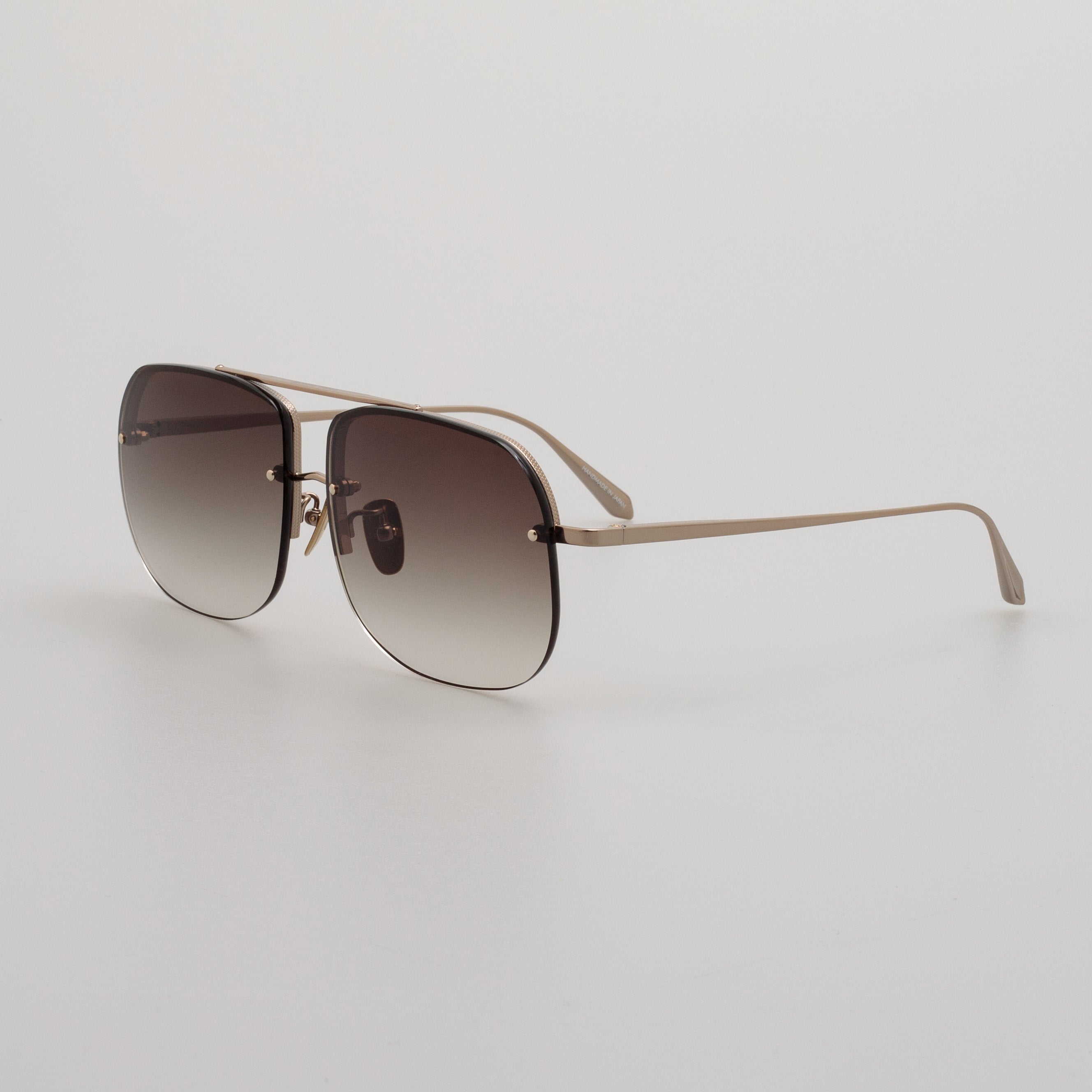 Seren Aviator Sunglasses in Mocha Gradient and 22K Light Gold