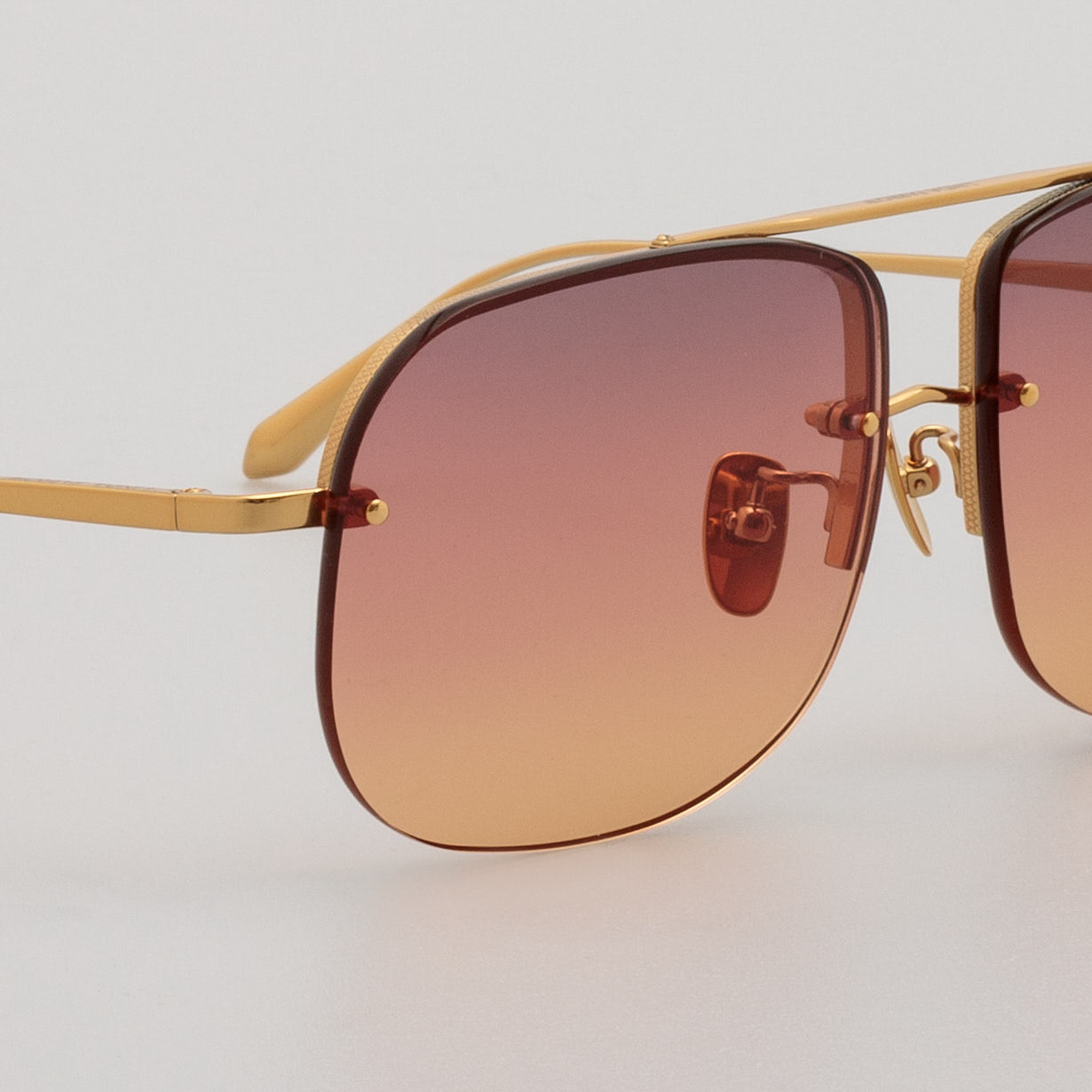 Seren Aviator Sunglasses in Sunset Orange and 22k Gold