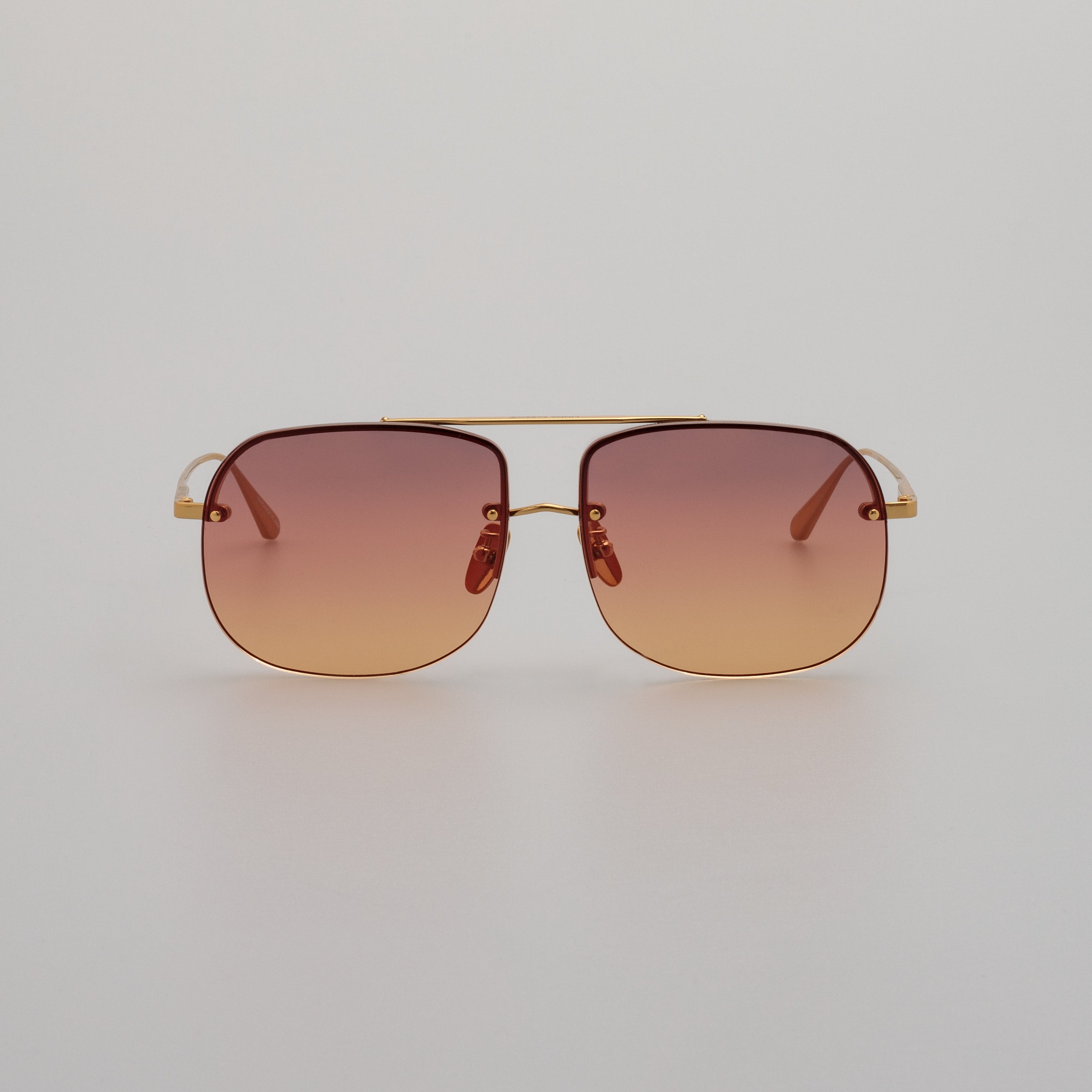Seren Aviator Sunglasses in Sunset Orange and 22k Gold