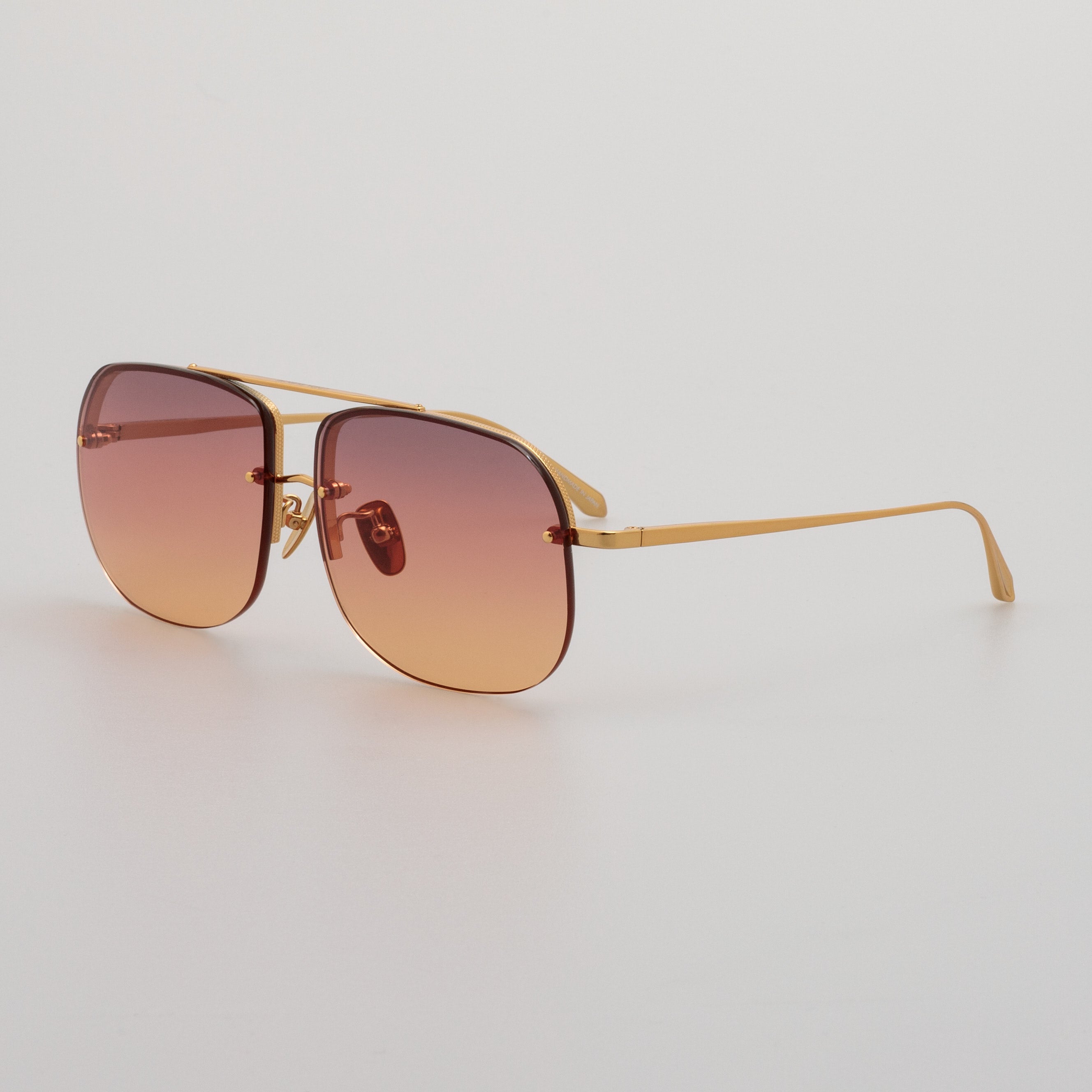 Seren Aviator Sunglasses in Sunset Orange and 22k Gold