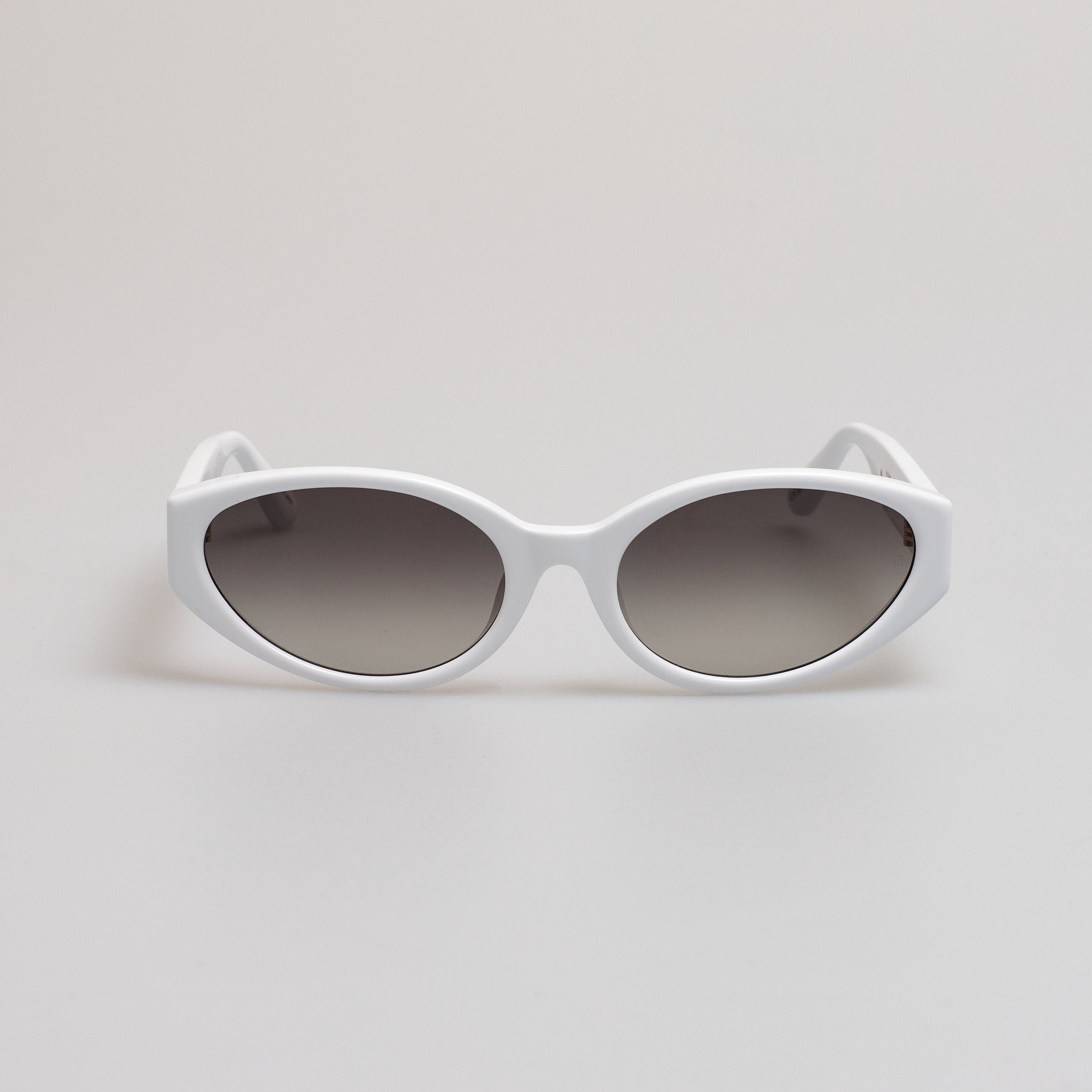Lyra Oval Sunglasses in White