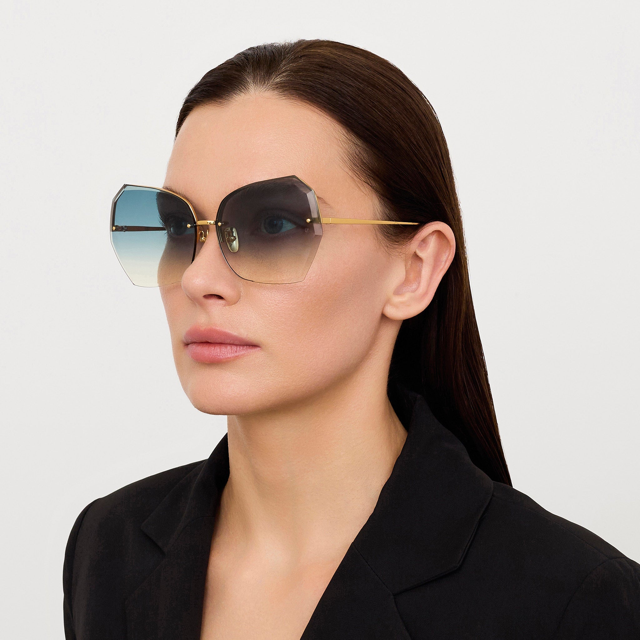 Lila Sunglasses in Aqua and Gold