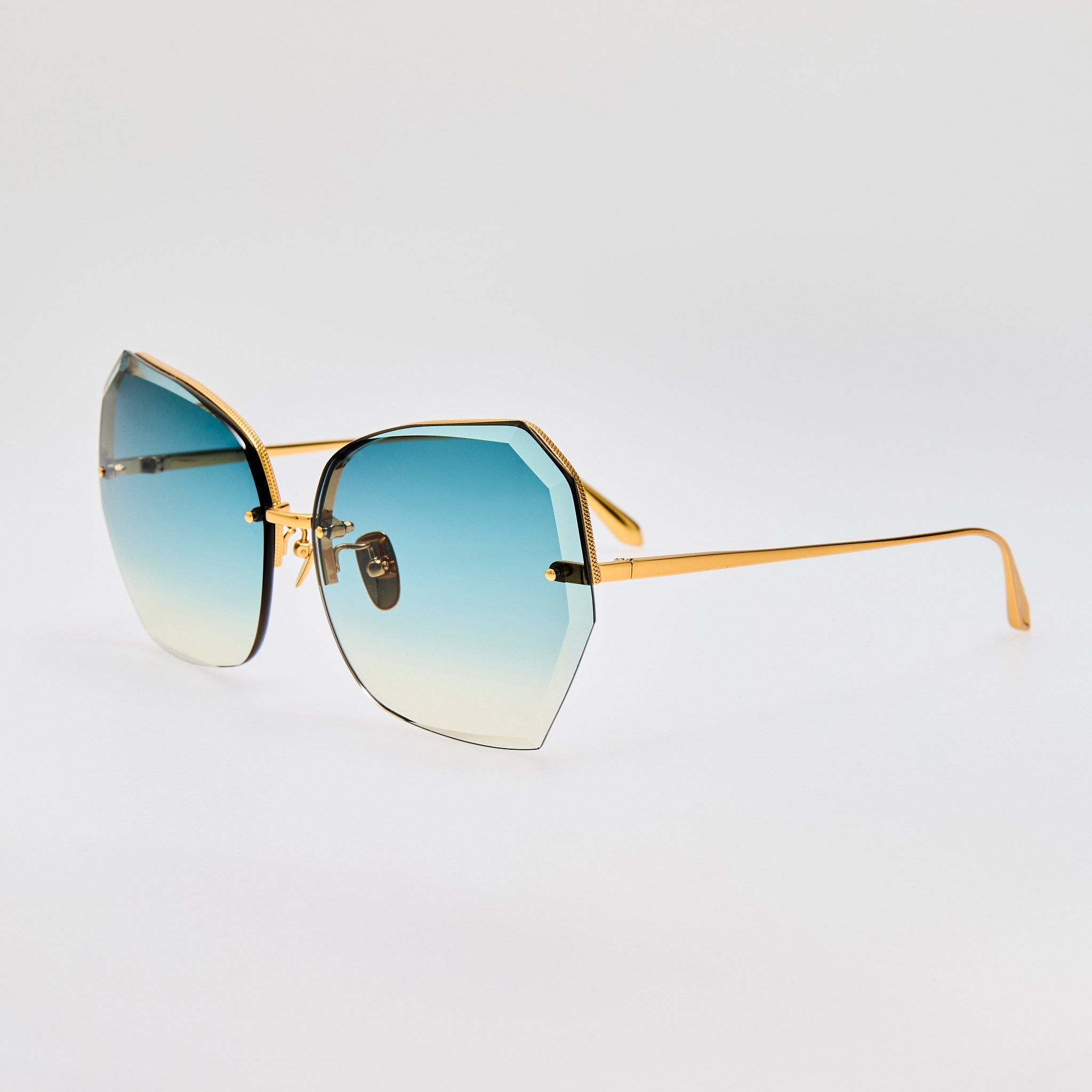 Lila Sunglasses in Aqua and Gold