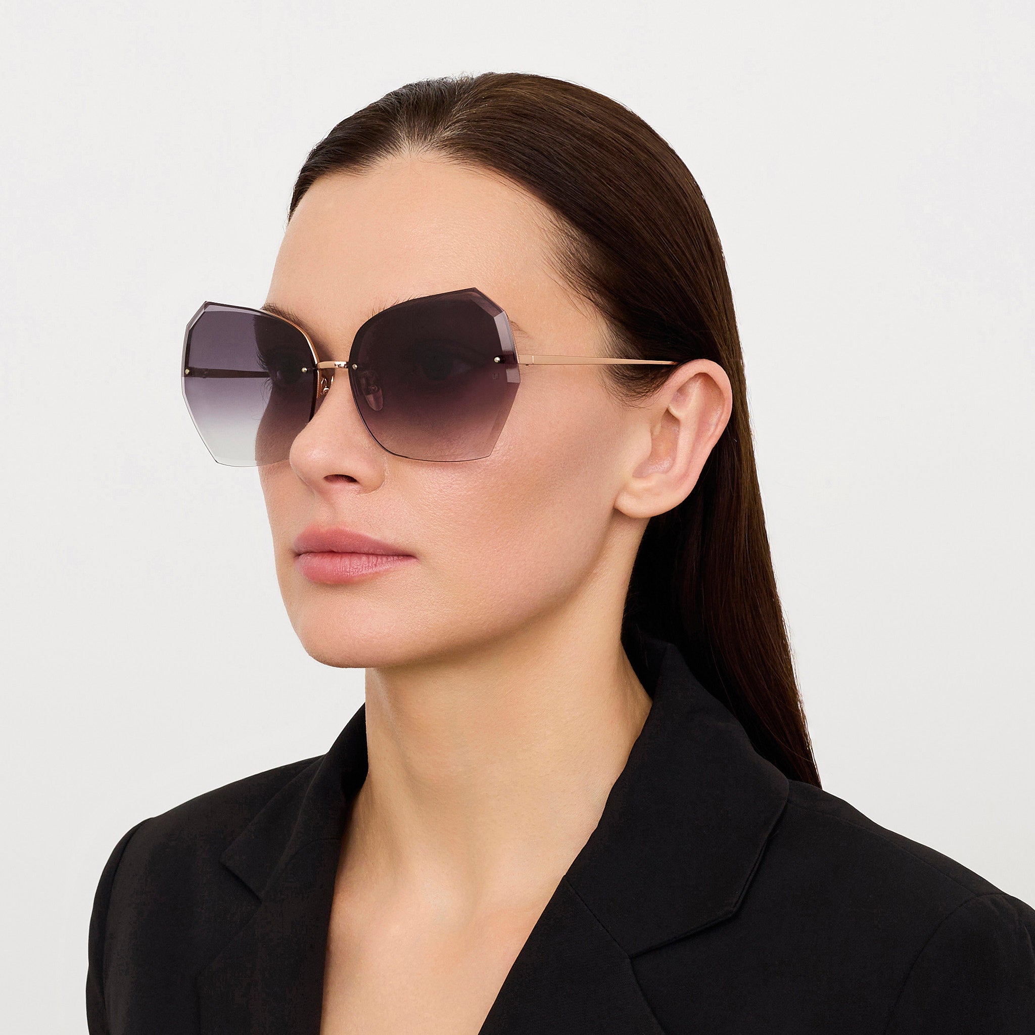Lila Sunglasses in Grey and 18K Rose Gold