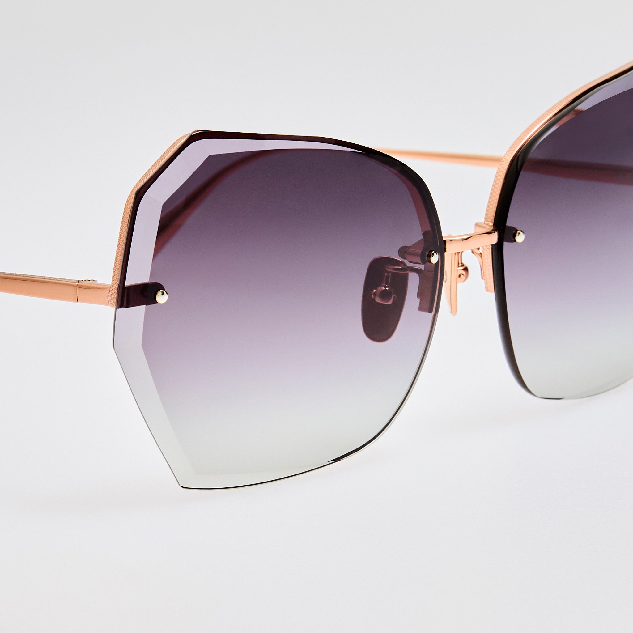 Lila Sunglasses in Grey and 18K Rose Gold