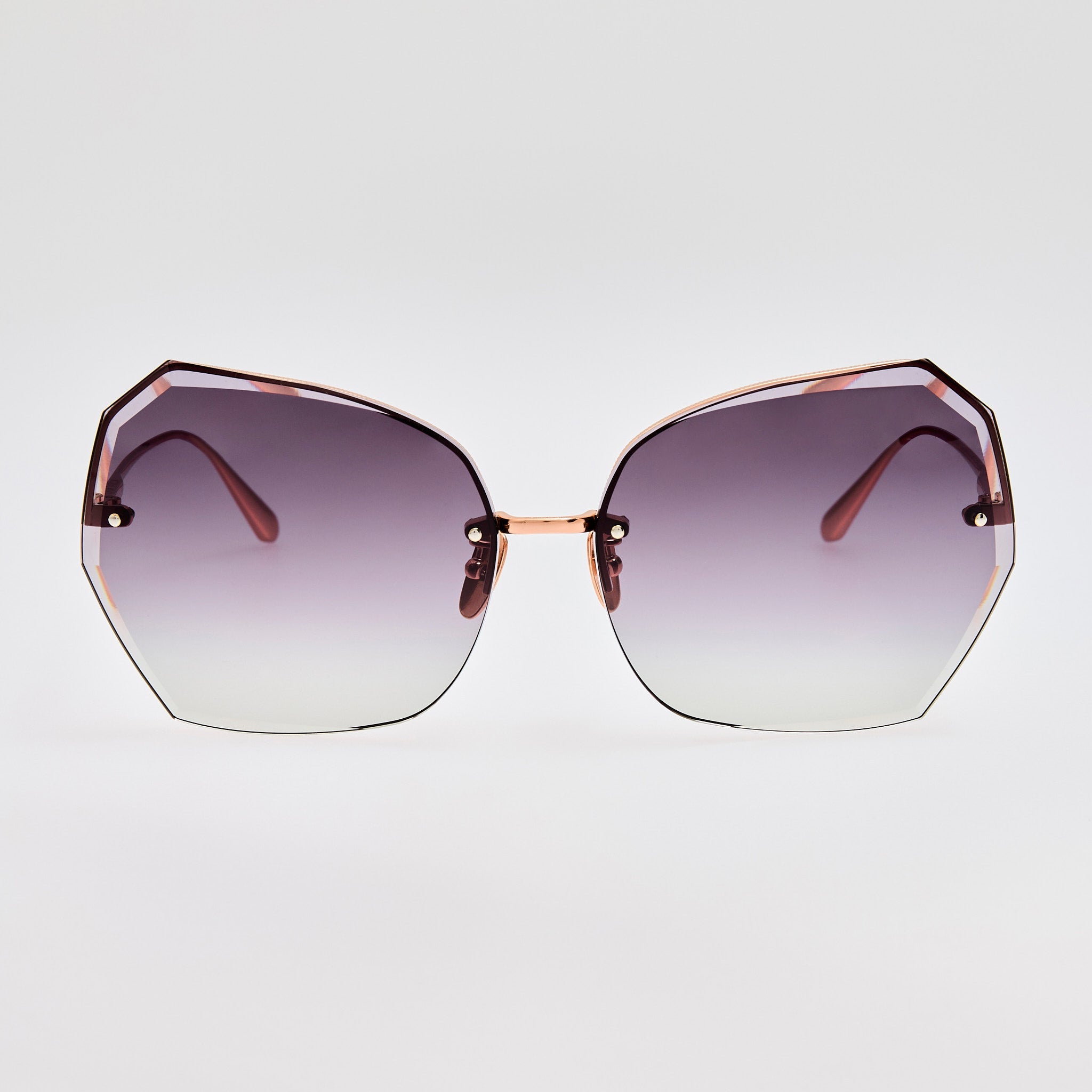 Lila Sunglasses in Grey and 18K Rose Gold