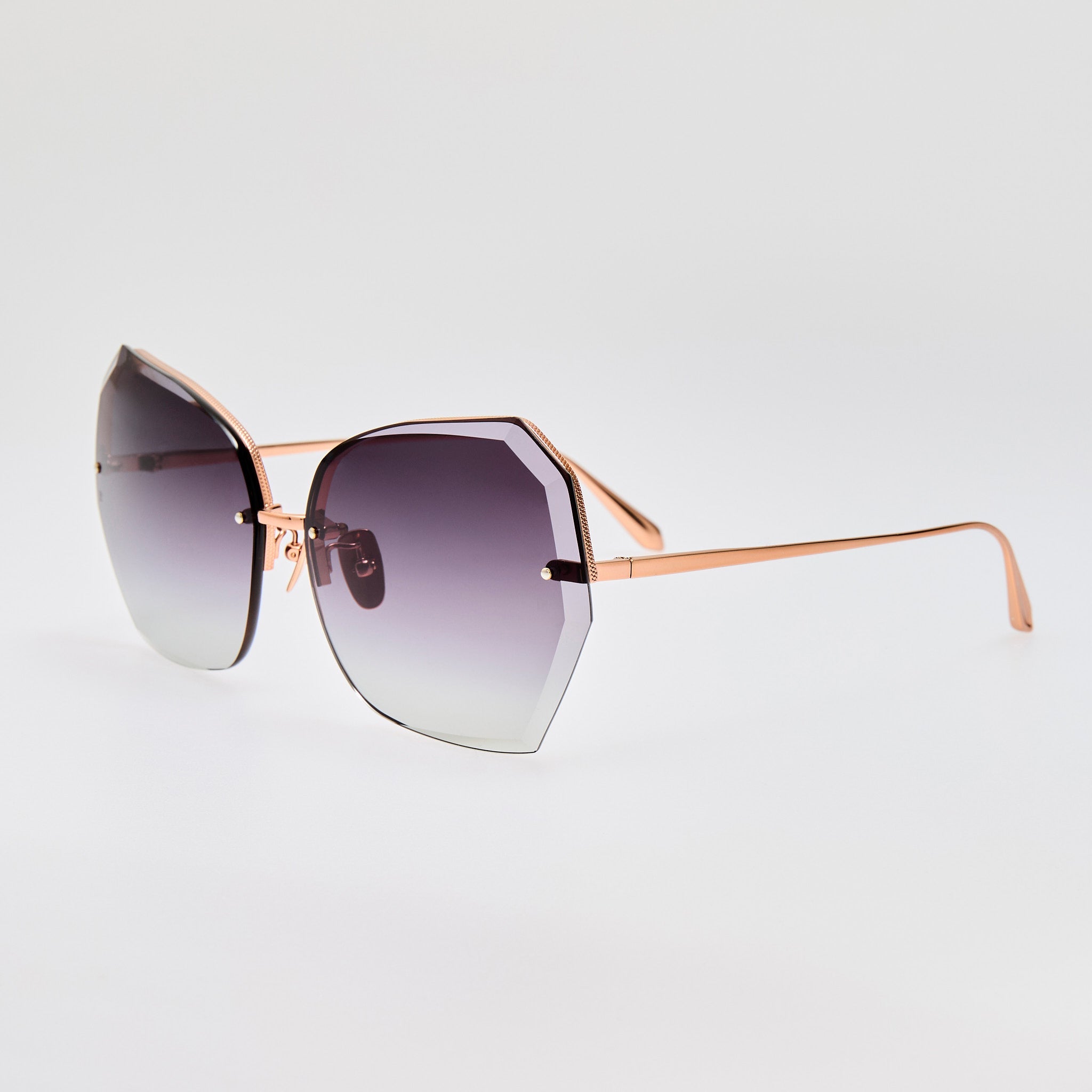 Lila Sunglasses in Grey and Rose Gold