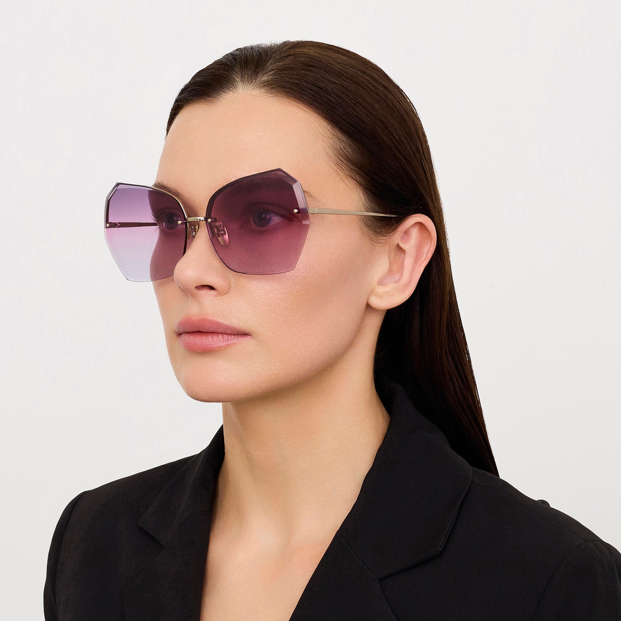 Lila Sunglasses in Purple and 22K Gold