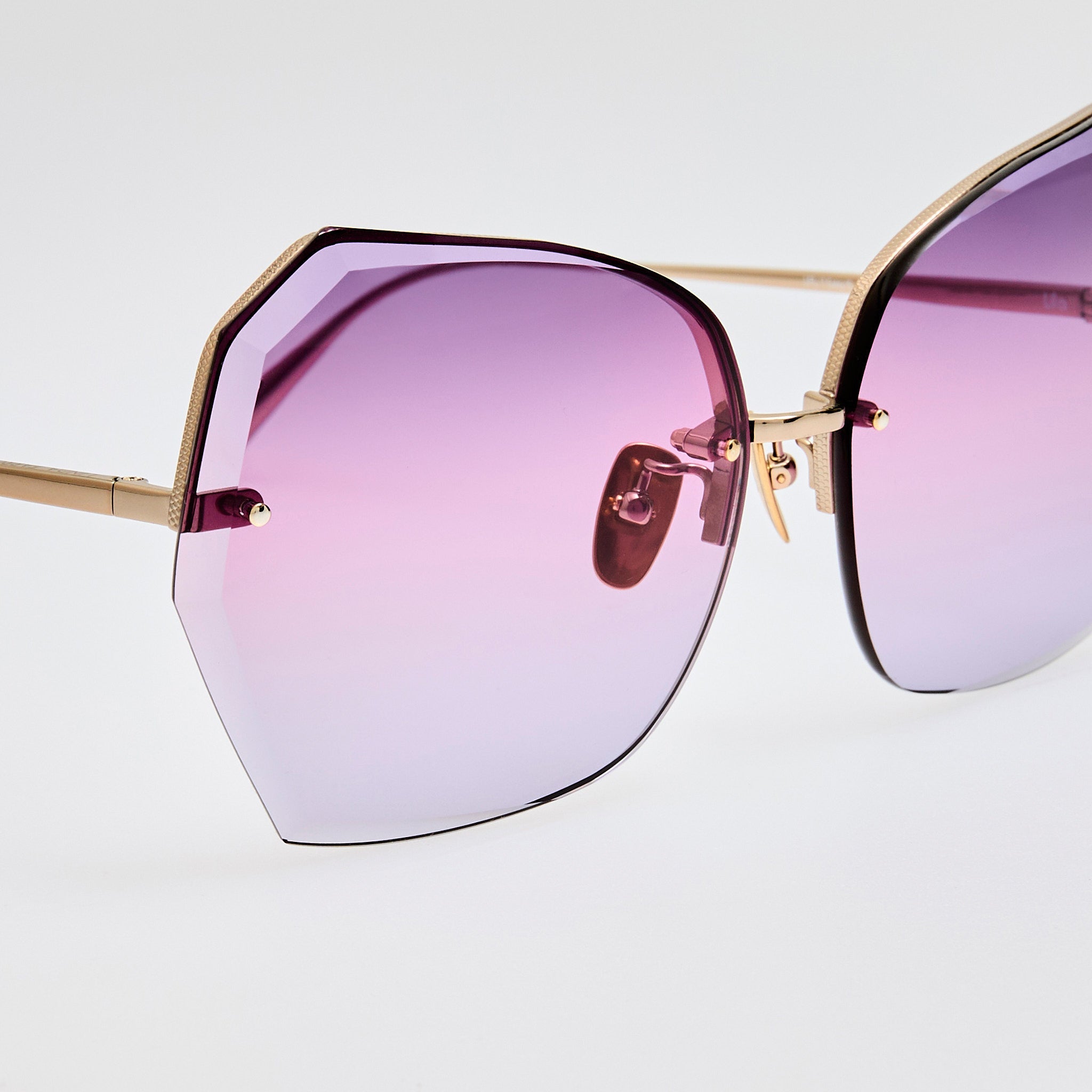 Lila Sunglasses in Purple and 22K Gold