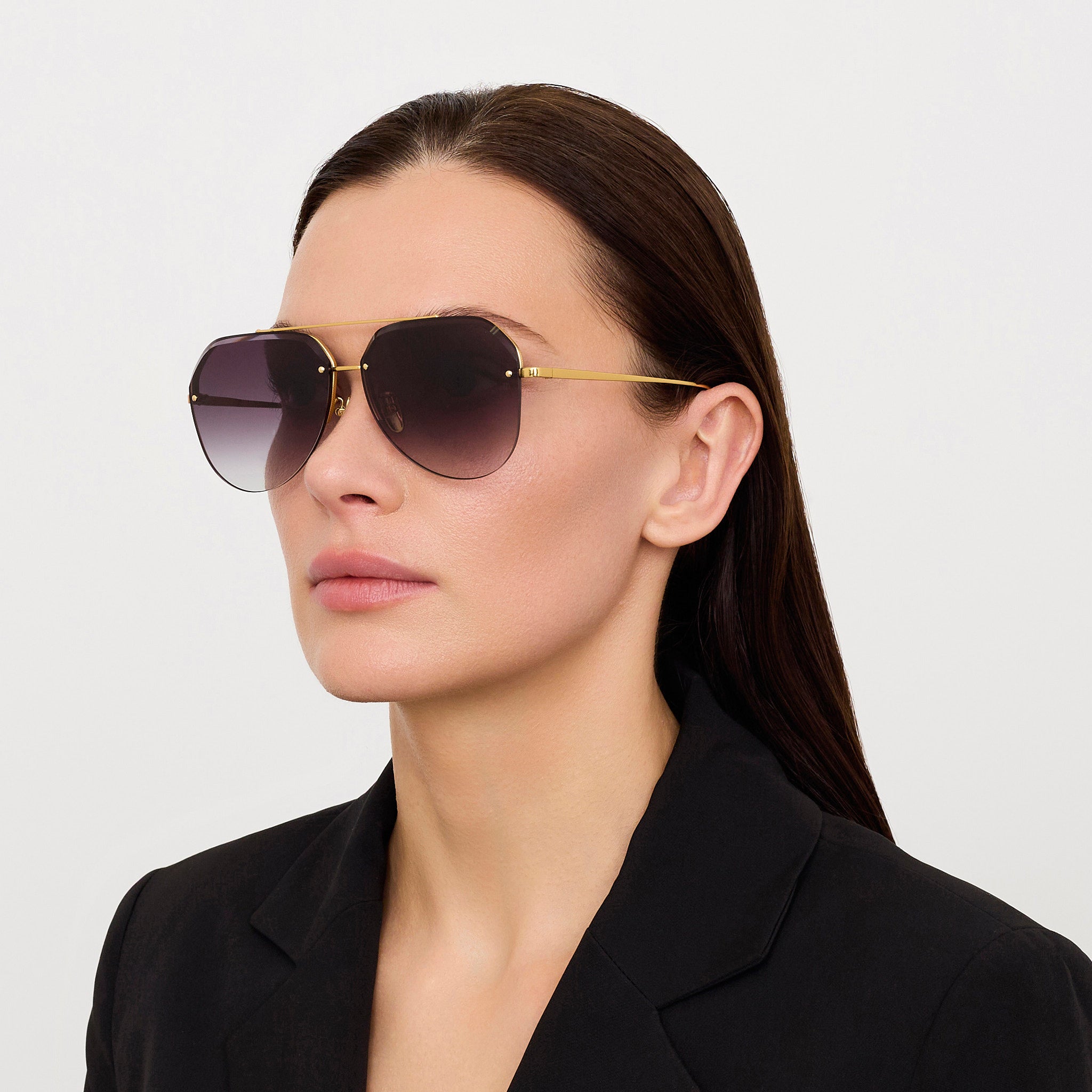 Quynh Sunglasses in Grey and Gold