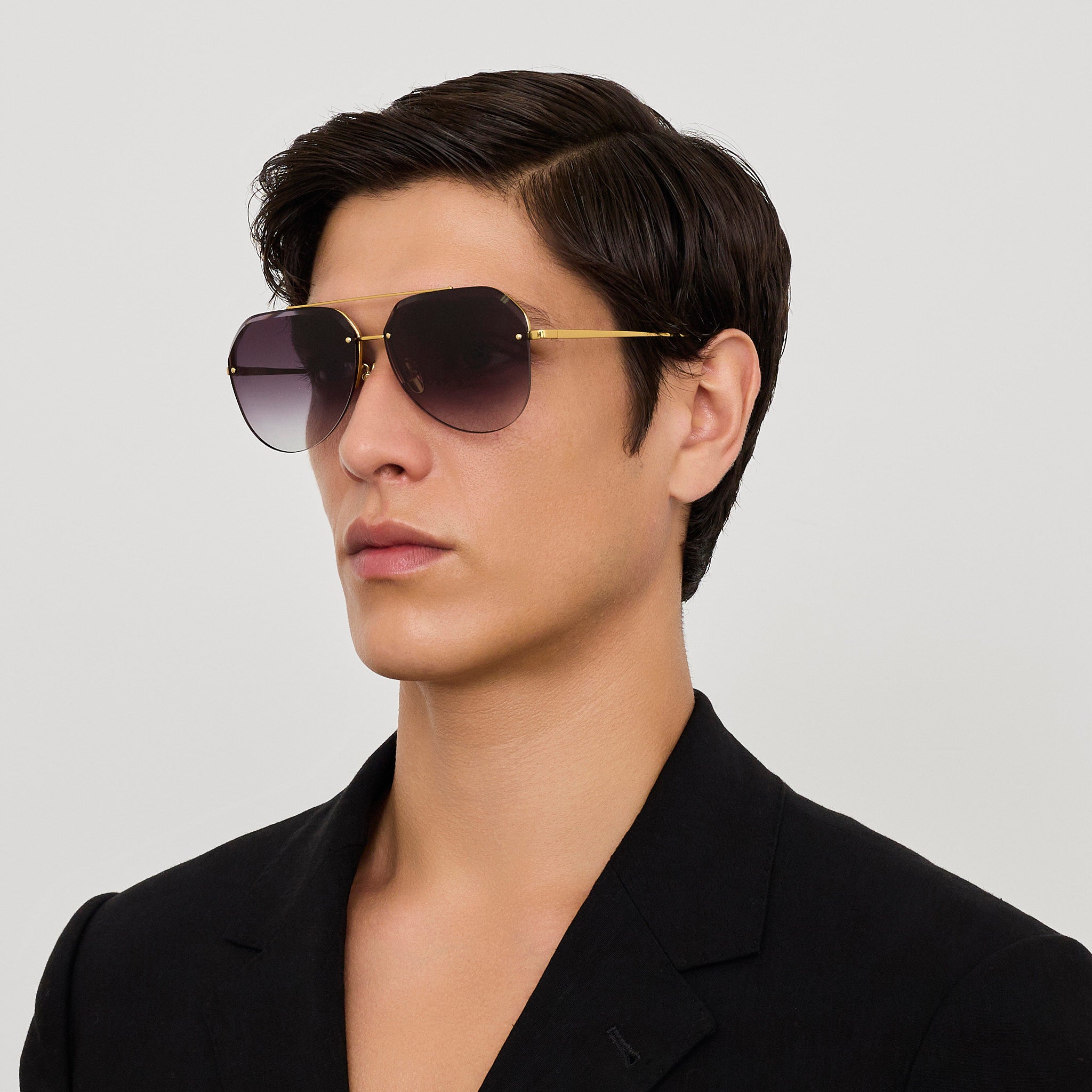 Quynh Sunglasses in Grey and Gold