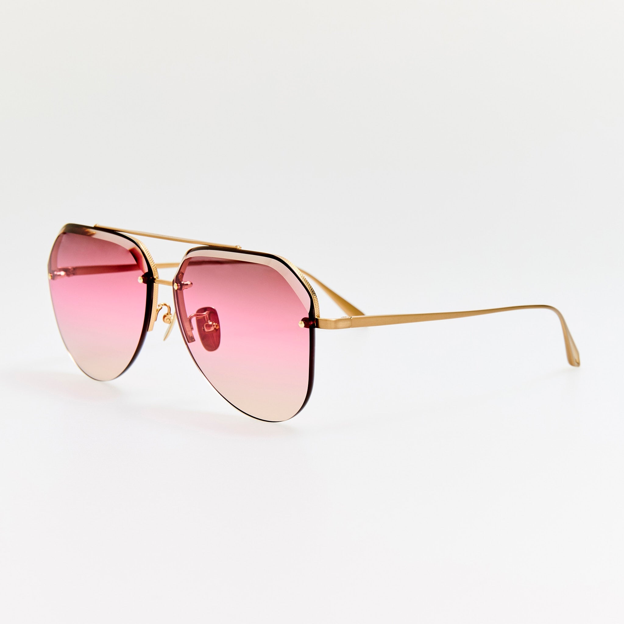 Quynh Sunglasses in Matt Champagne and Pink