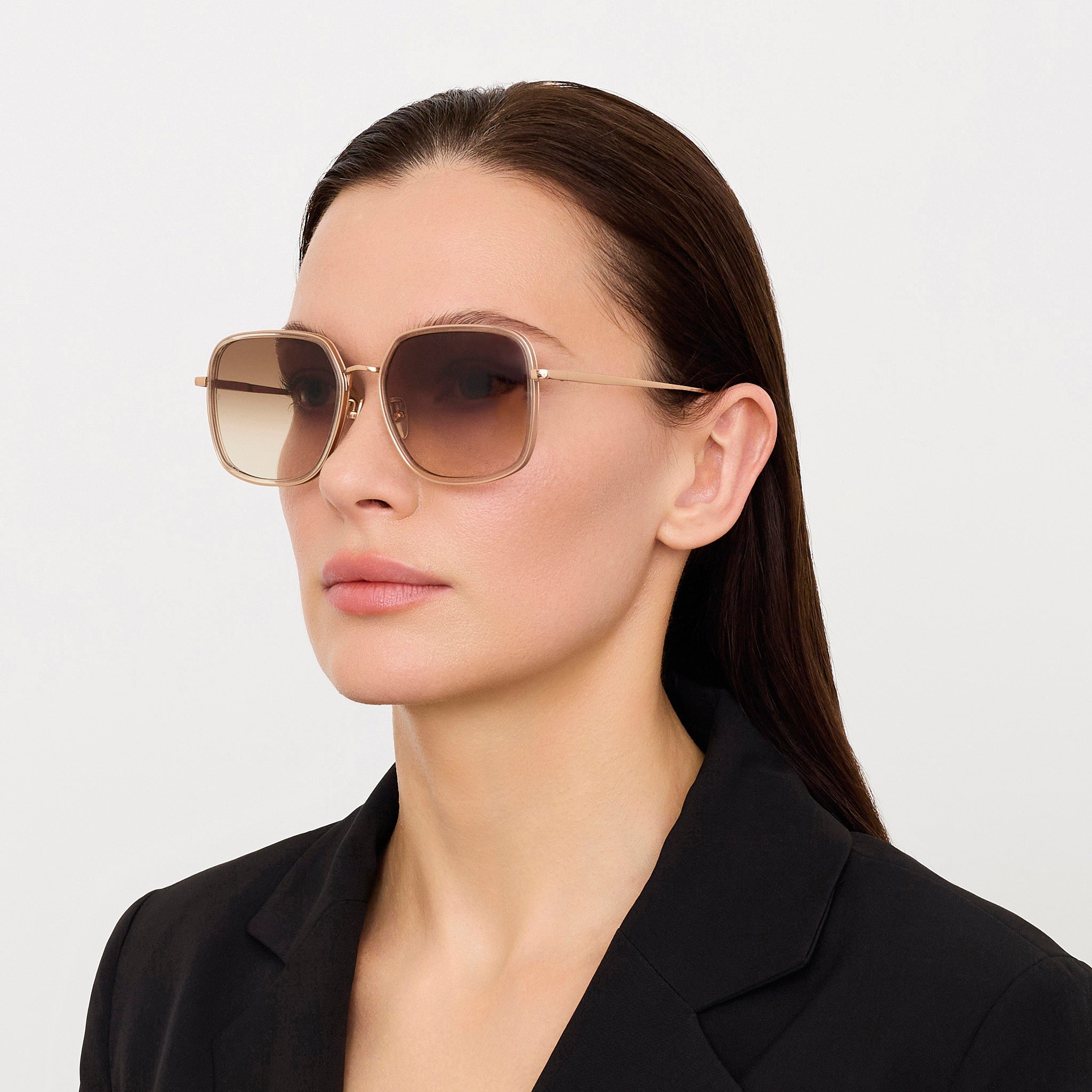 Alicia Sunglasses in 18K Gold and Camel