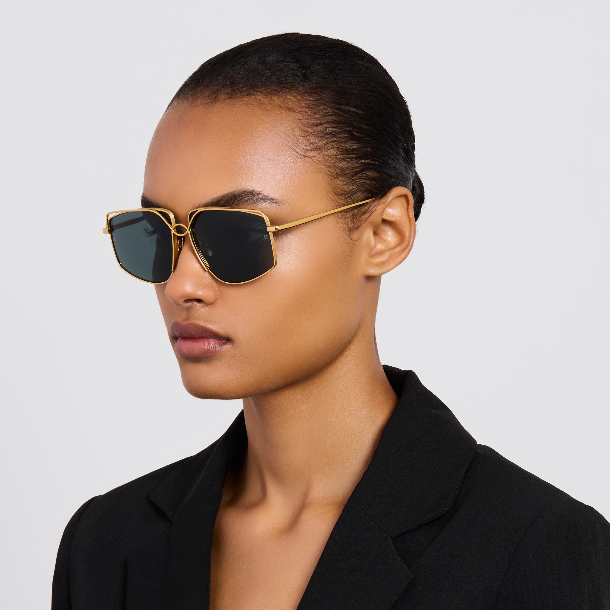 Miranda Sunglasses in 22K Gold and Green