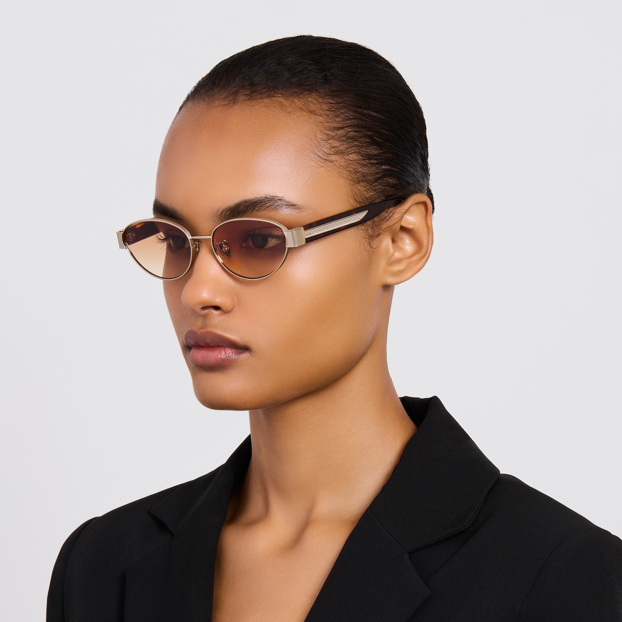 Sheri Sunglasses in 22K Gold and Camel