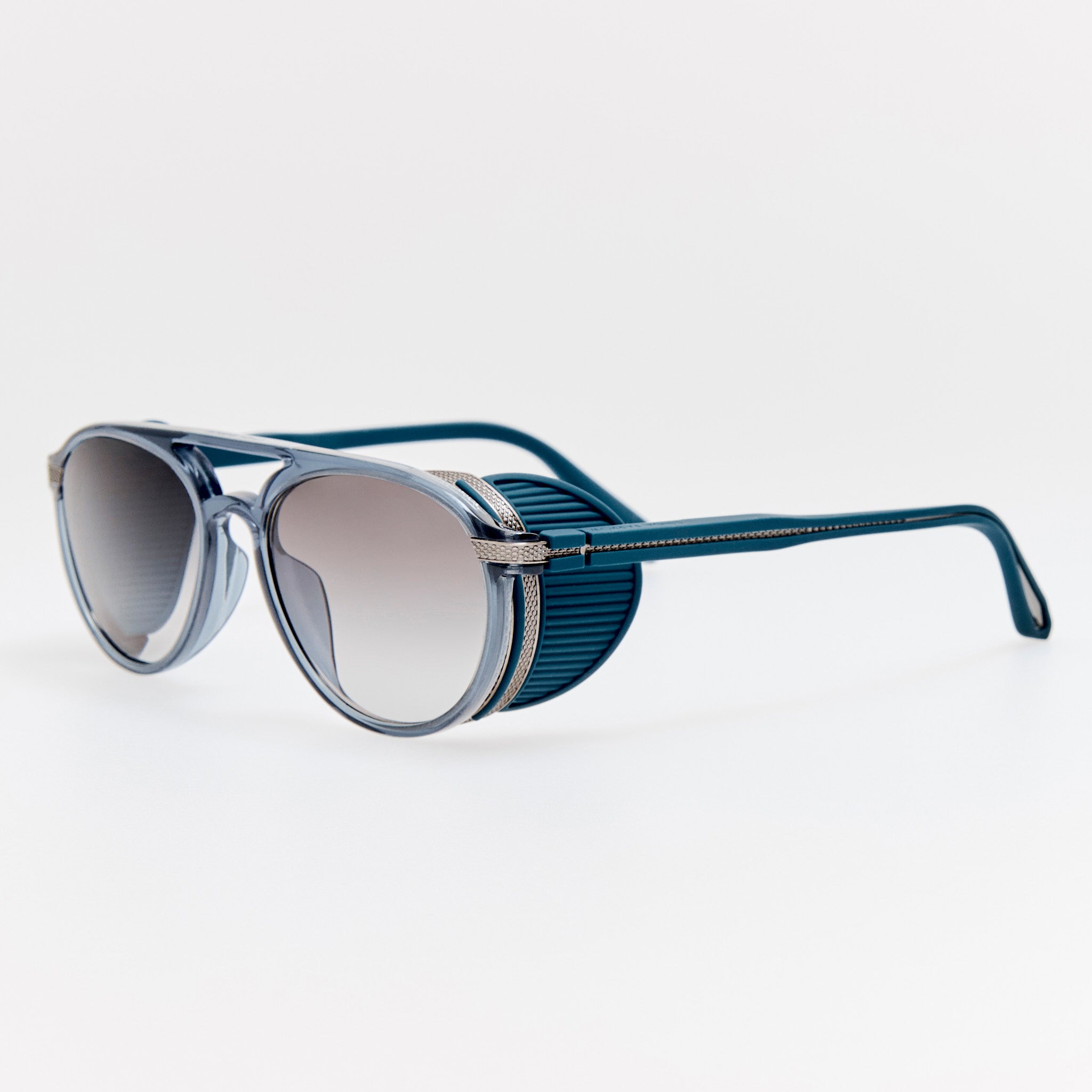 Sutton Explorer Sunglasses in Antique White Gold and Navy