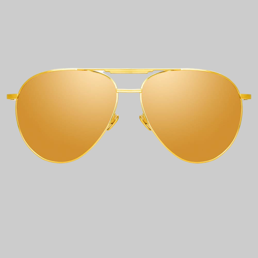 Carter Aviator Sunglasses in Yellow Gold
